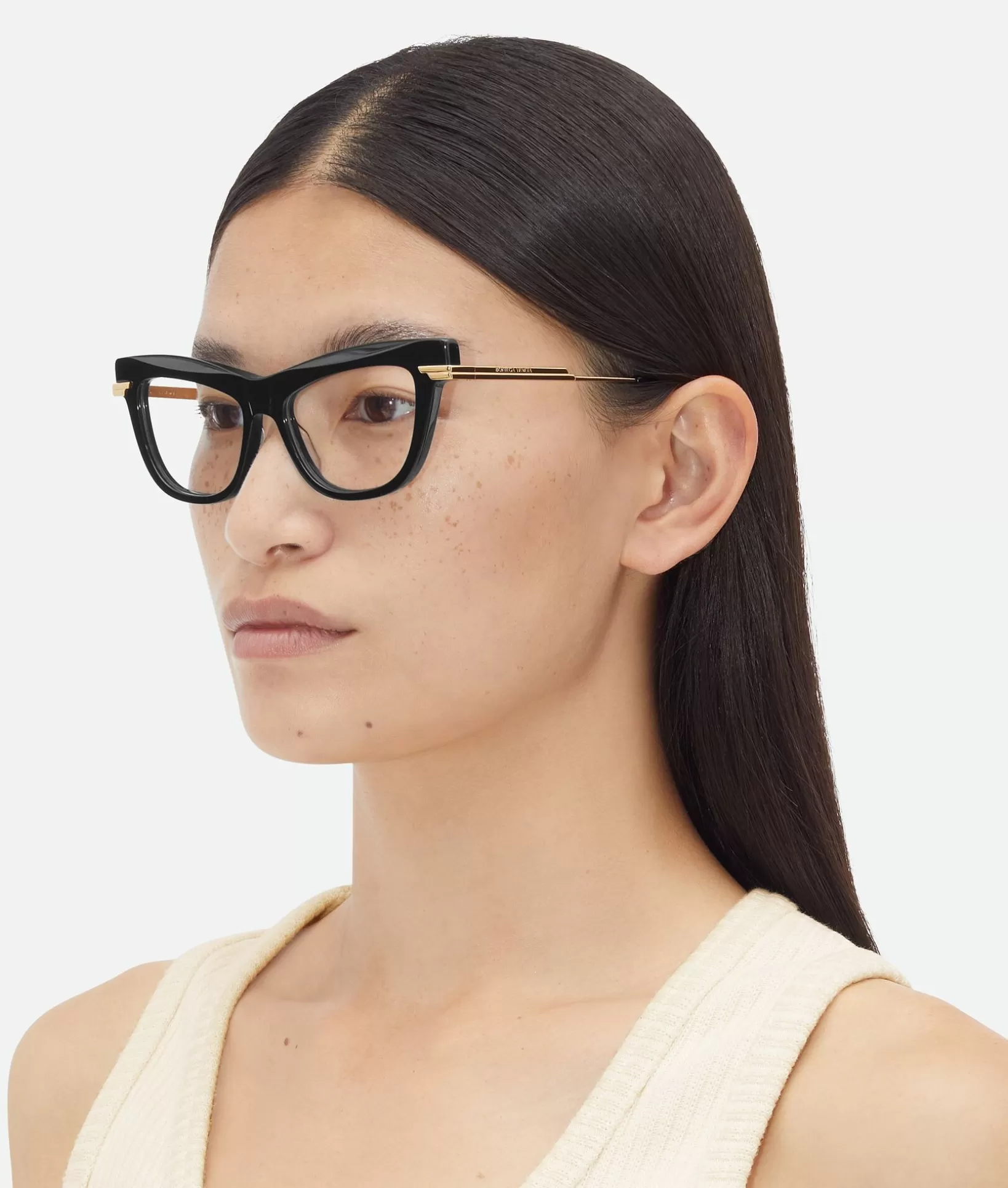 Opticals | Opticals>Bottega Veneta Classic Recycled Acetate Cat Eye Eyeglasses Black/transparent