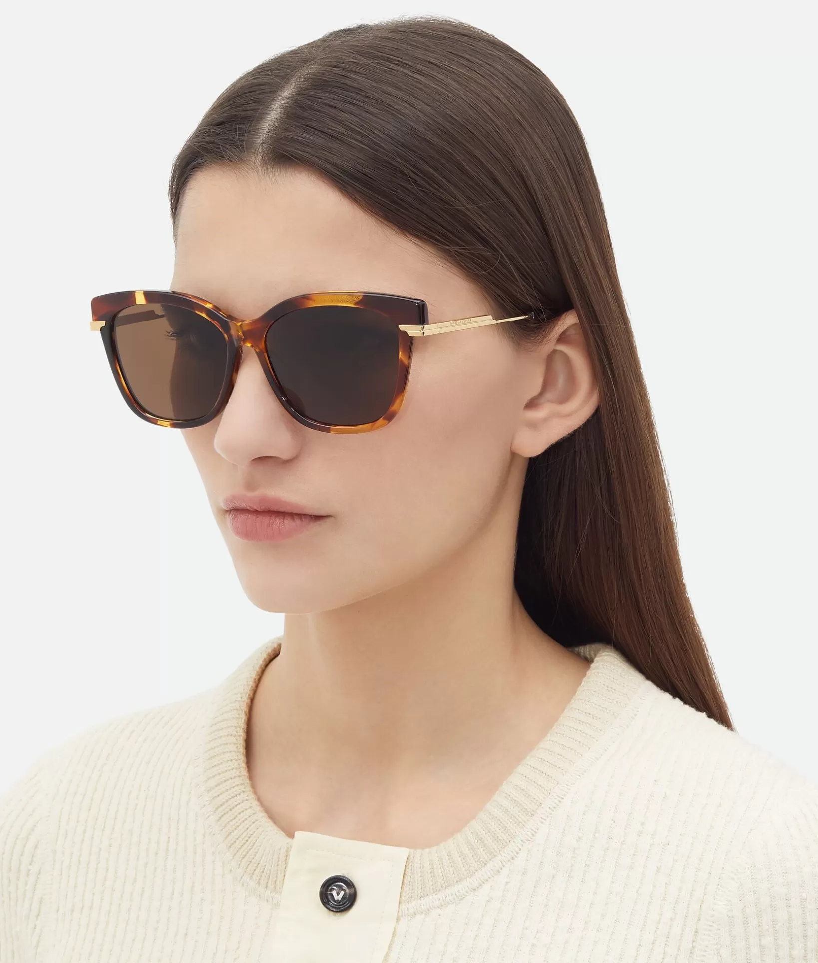 Sunglasses>Bottega Veneta Classic Square Sunglasses Havana/brown