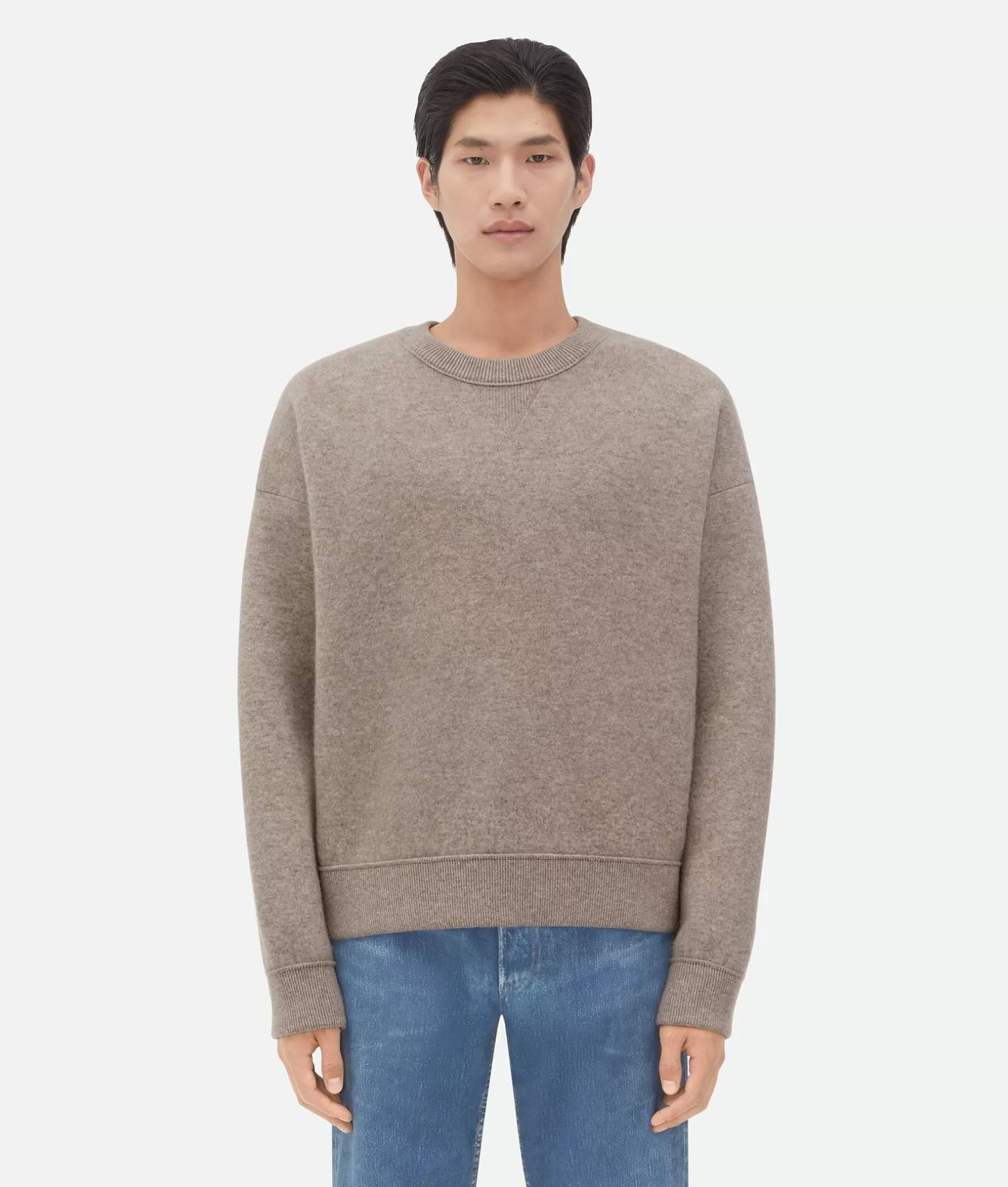 Knitwear>Bottega Veneta Compact Cashmere Jumper Riverbed melange