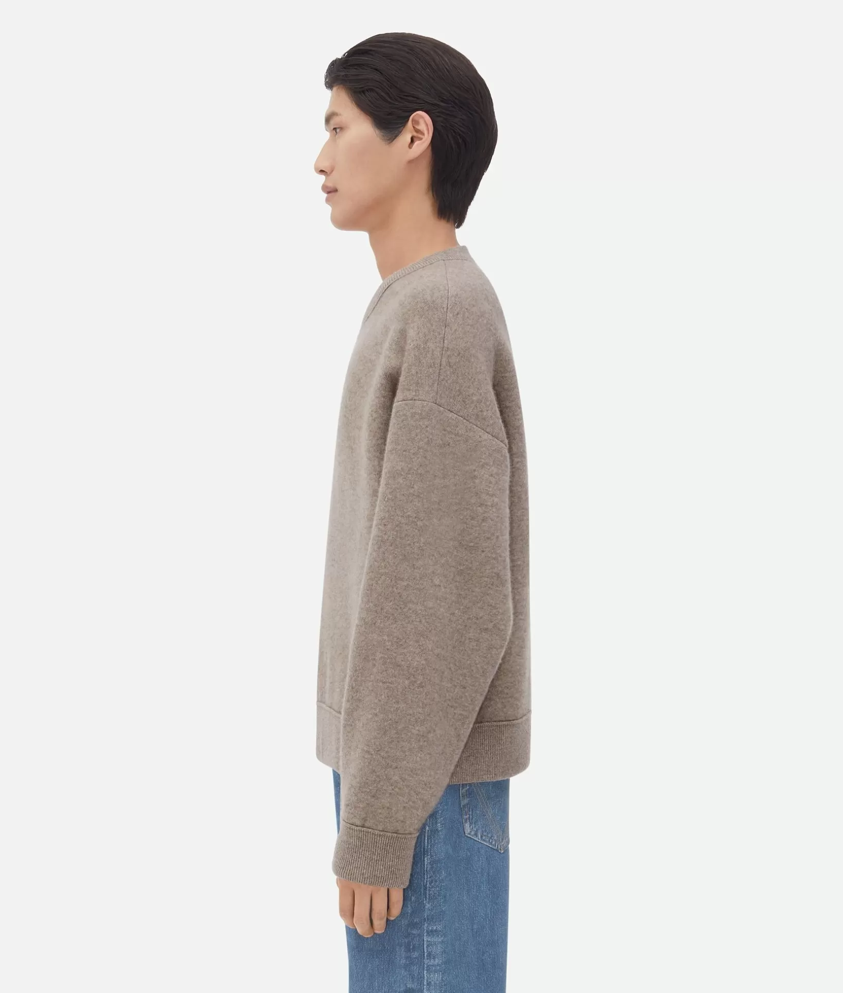 Knitwear>Bottega Veneta Compact Cashmere Jumper Riverbed melange