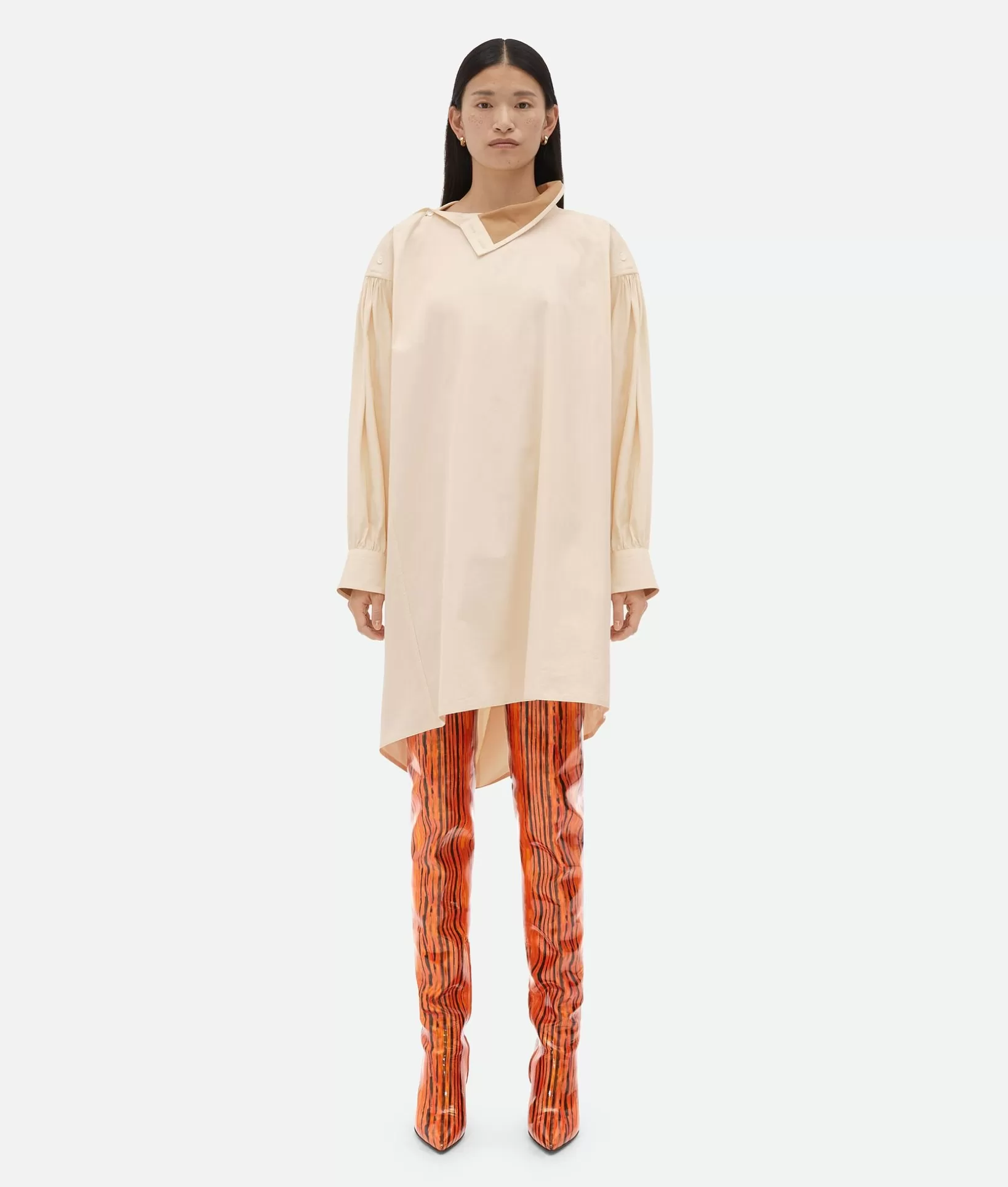 Dresses>Bottega Veneta Compact Cotton Dress Seashell