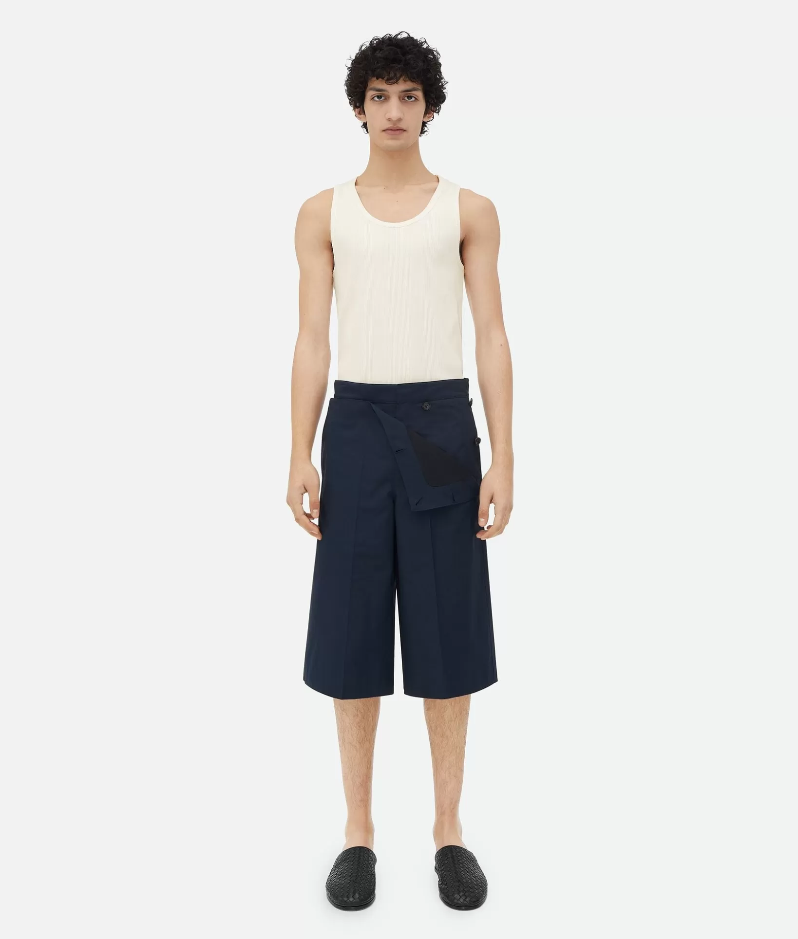 Trousers And Shorts>Bottega Veneta Compact Cotton Shorts Wave