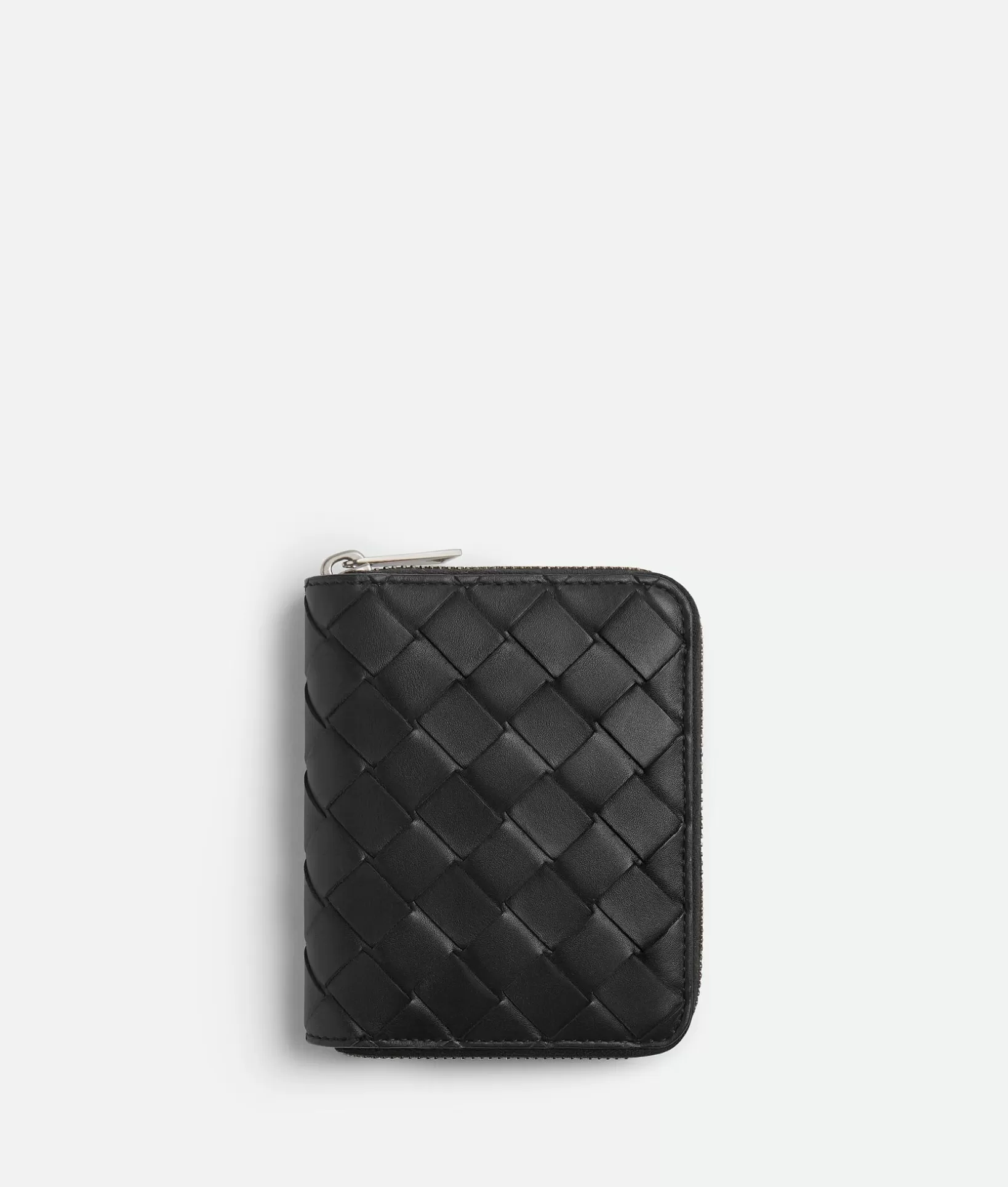 Small Wallets>Bottega Veneta Compact Zip Around Wallet Black