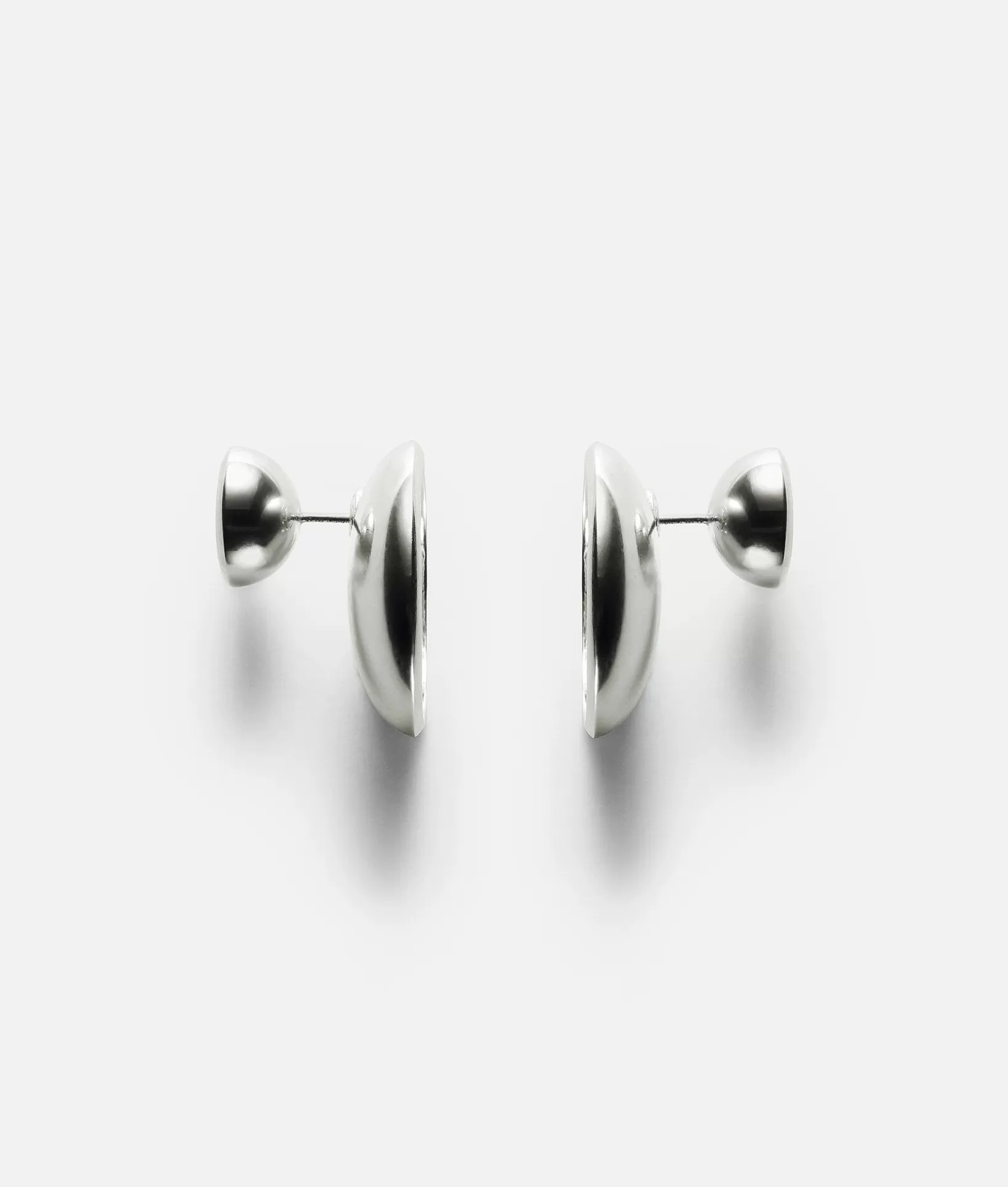 Earrings>Bottega Veneta Concave Earrings Silver