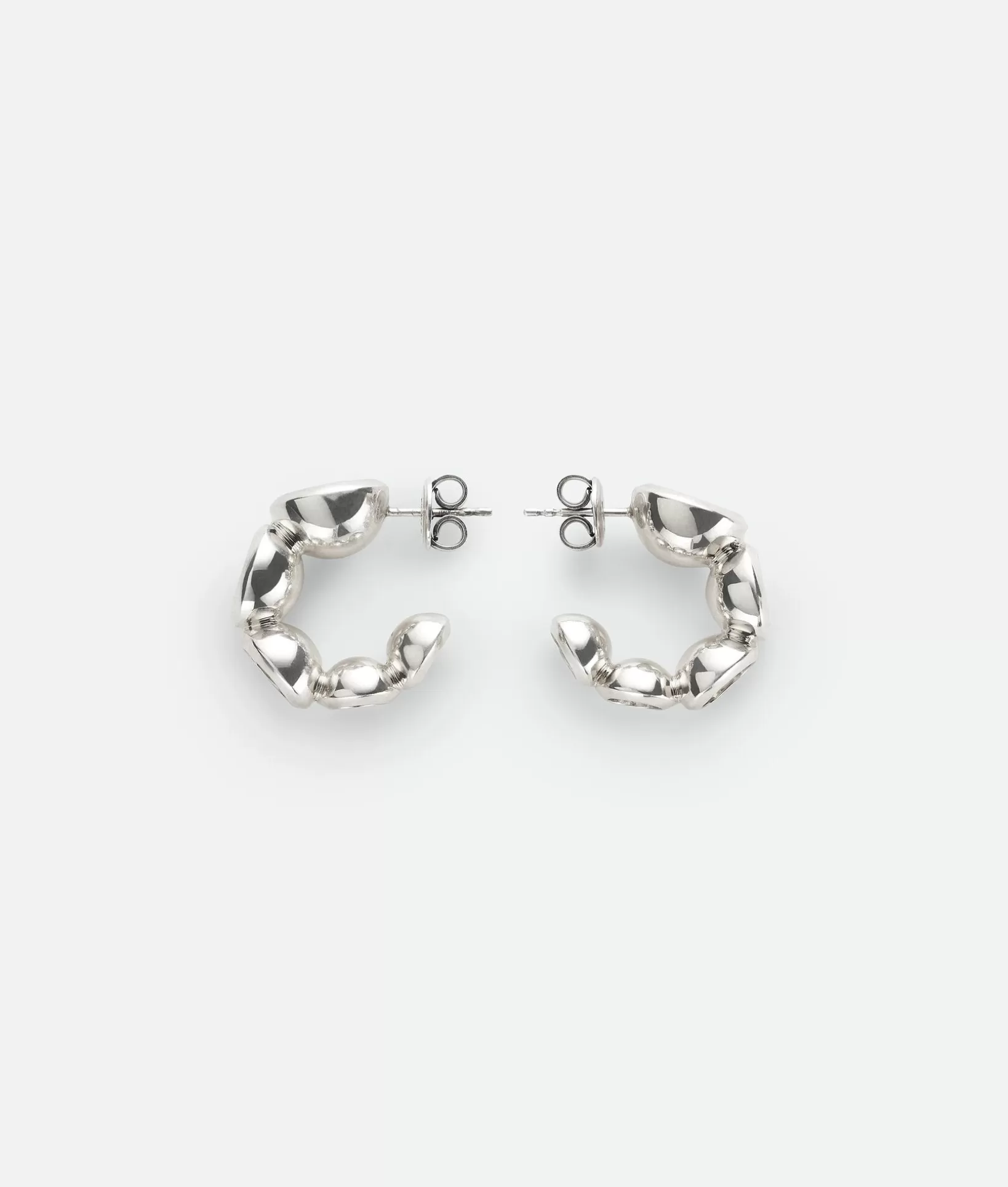 Earrings>Bottega Veneta Concave Hoop Earrings Silver