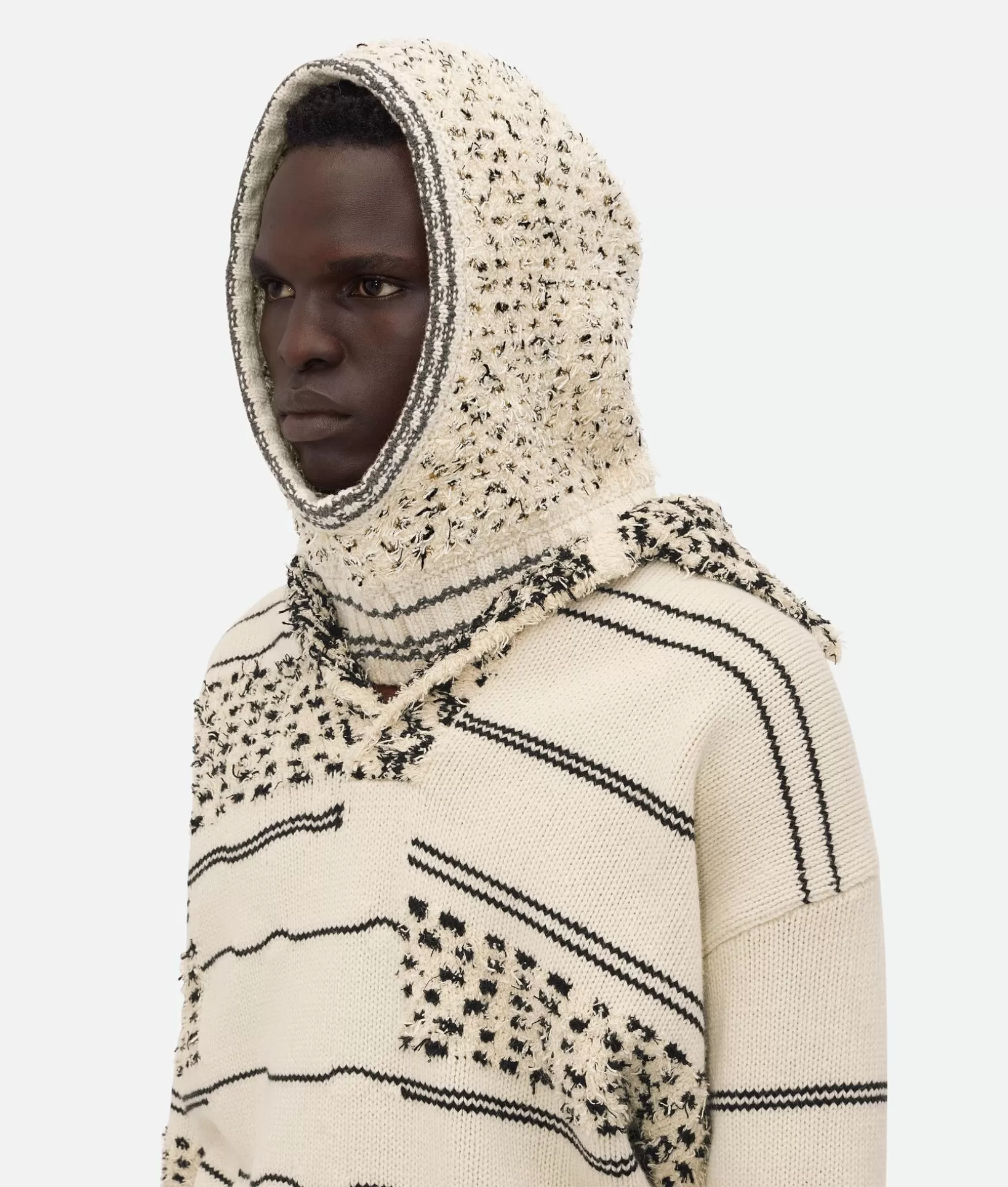 Hats>Bottega Veneta Cotton And Wool Textured Balaclava Multicolor/soapstone