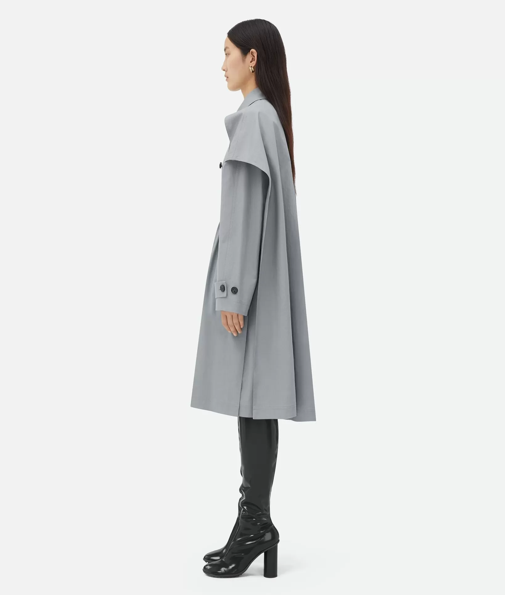 Coats>Bottega Veneta Cotton Cape Trench Vapor