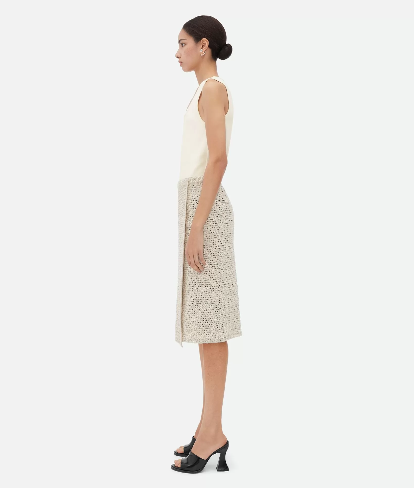 Skirts>Bottega Veneta Cotton Crochet Skirt Bone/cloud