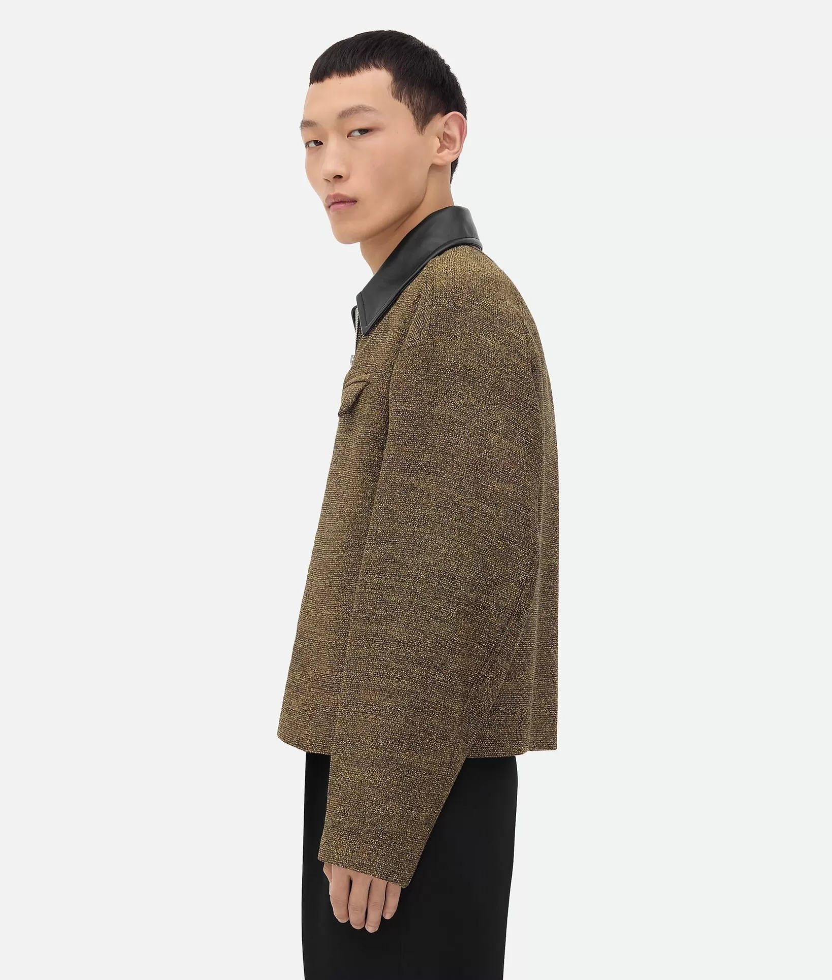 Jackets>Bottega Veneta Cotton Frise Blouson Flax/beige/black