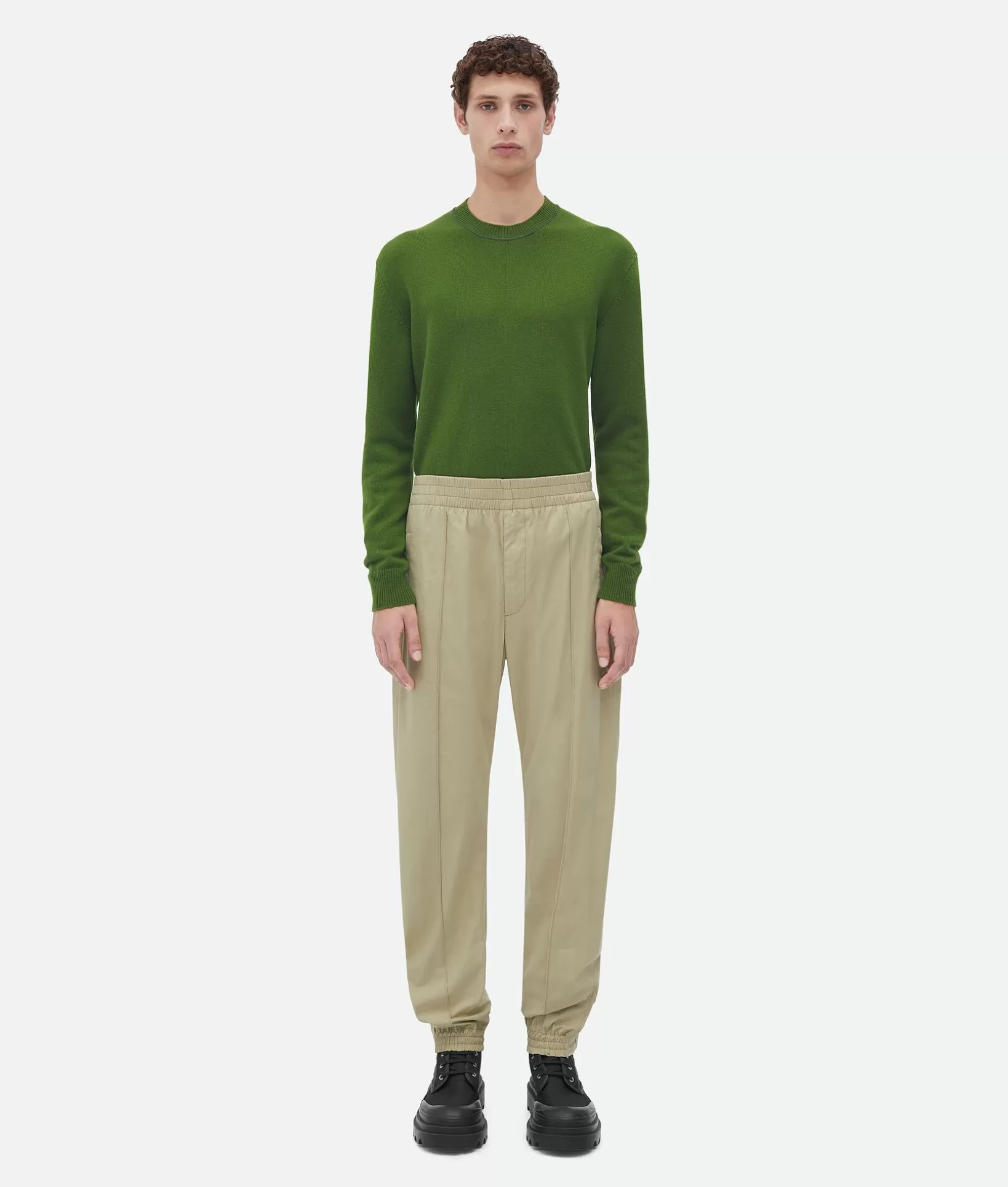 Trousers And Shorts>Bottega Veneta Cotton Jogger Pants Travertine