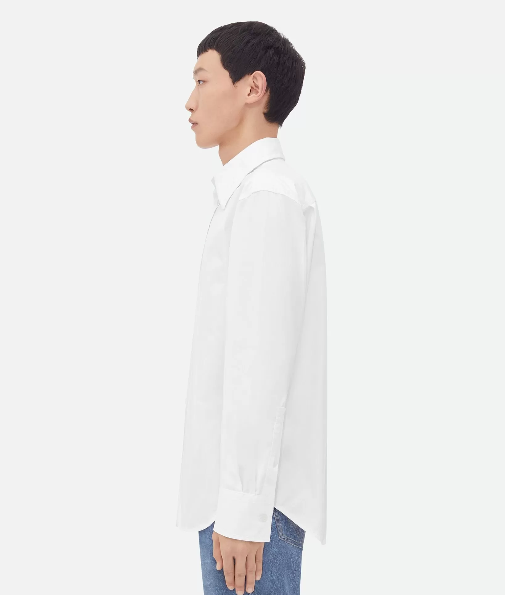 Shirts>Bottega Veneta Cotton Shirt With Top Stitching White