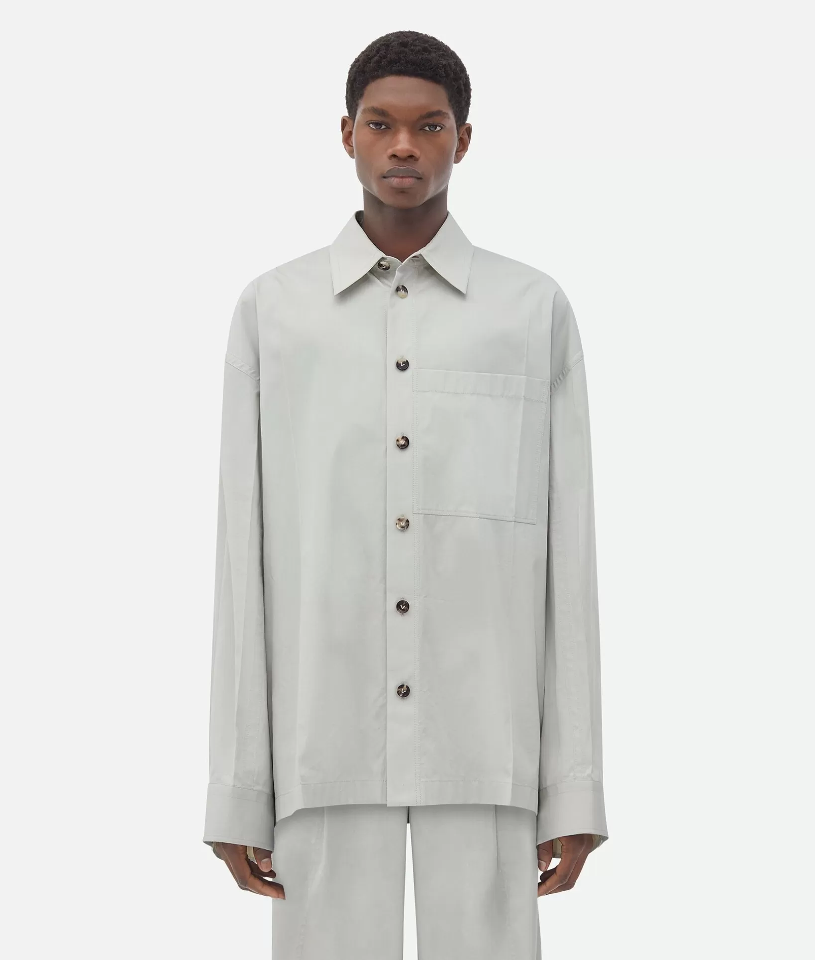 Shirts>Bottega Veneta Cotton Silk Shirt Cloud