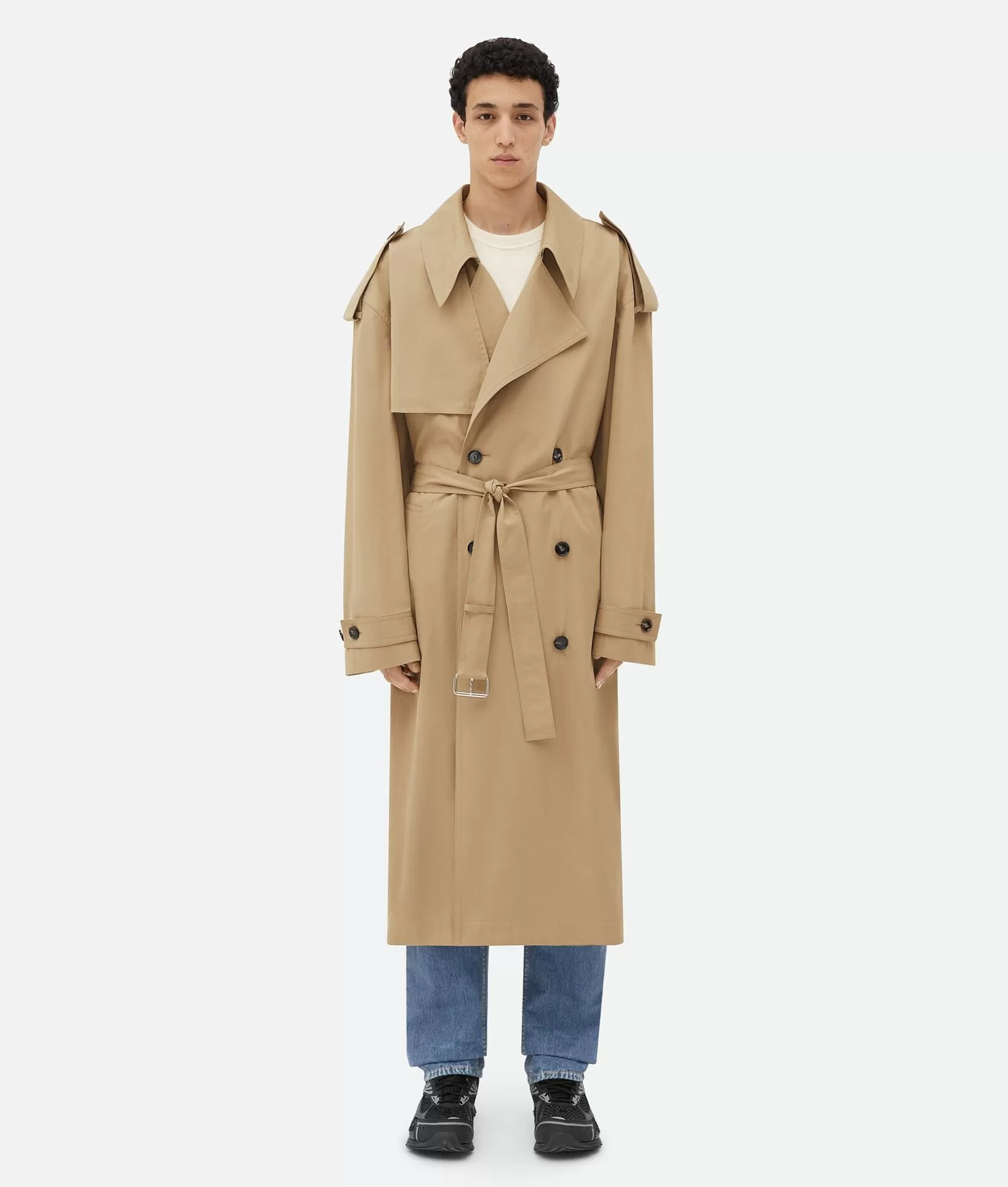 Coats>Bottega Veneta Cotton Trench Coat Sand