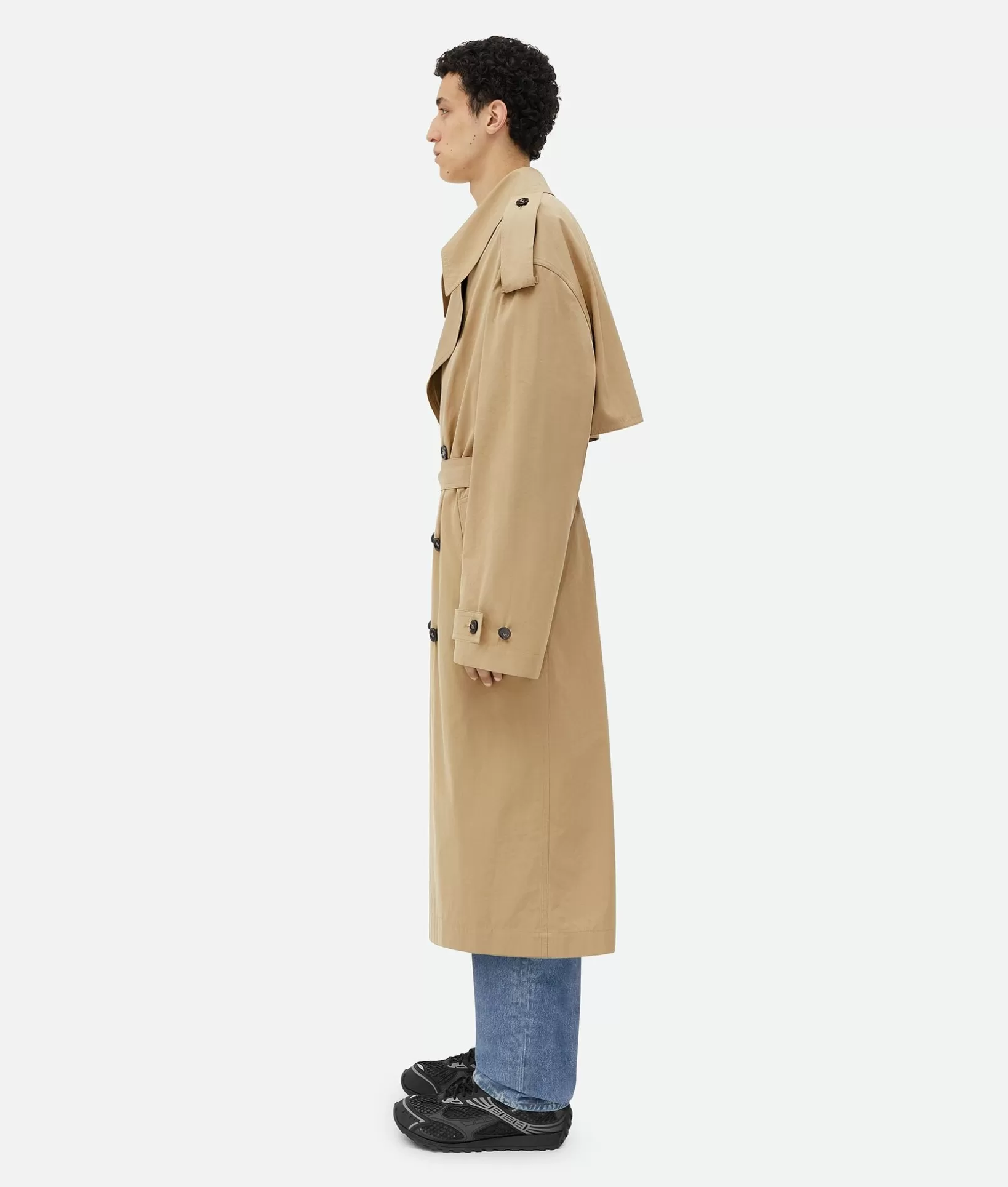 Coats>Bottega Veneta Cotton Trench Coat Sand