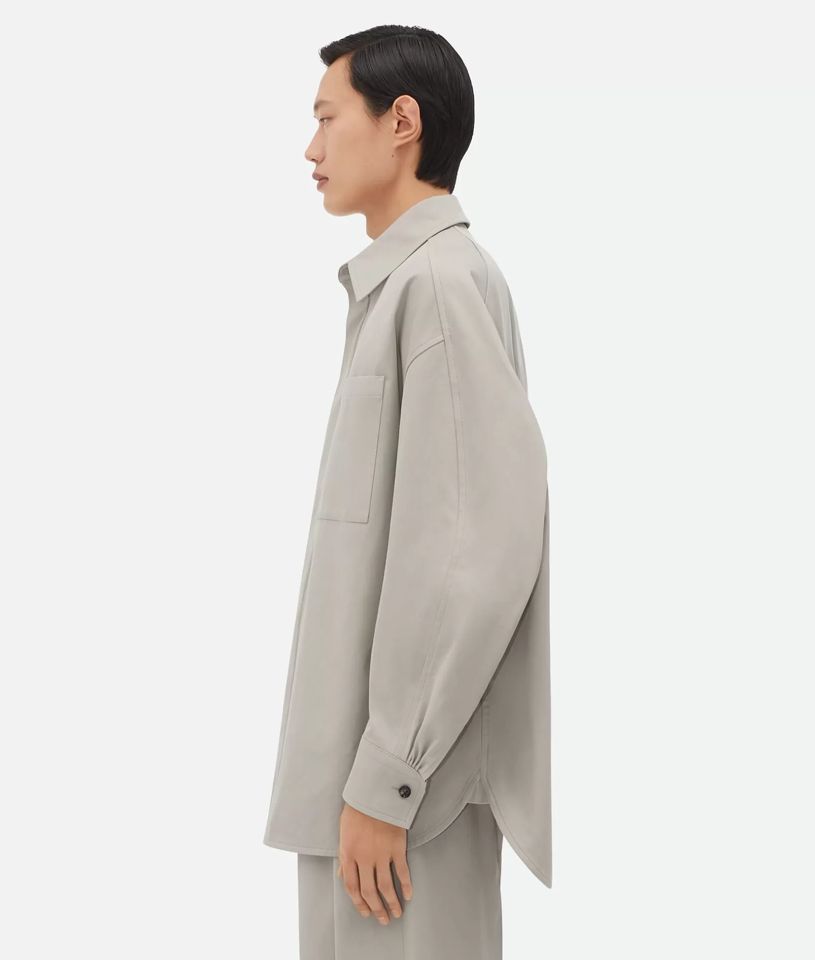 Shirts>Bottega Veneta Cotton Twill Overshirt Agate grey