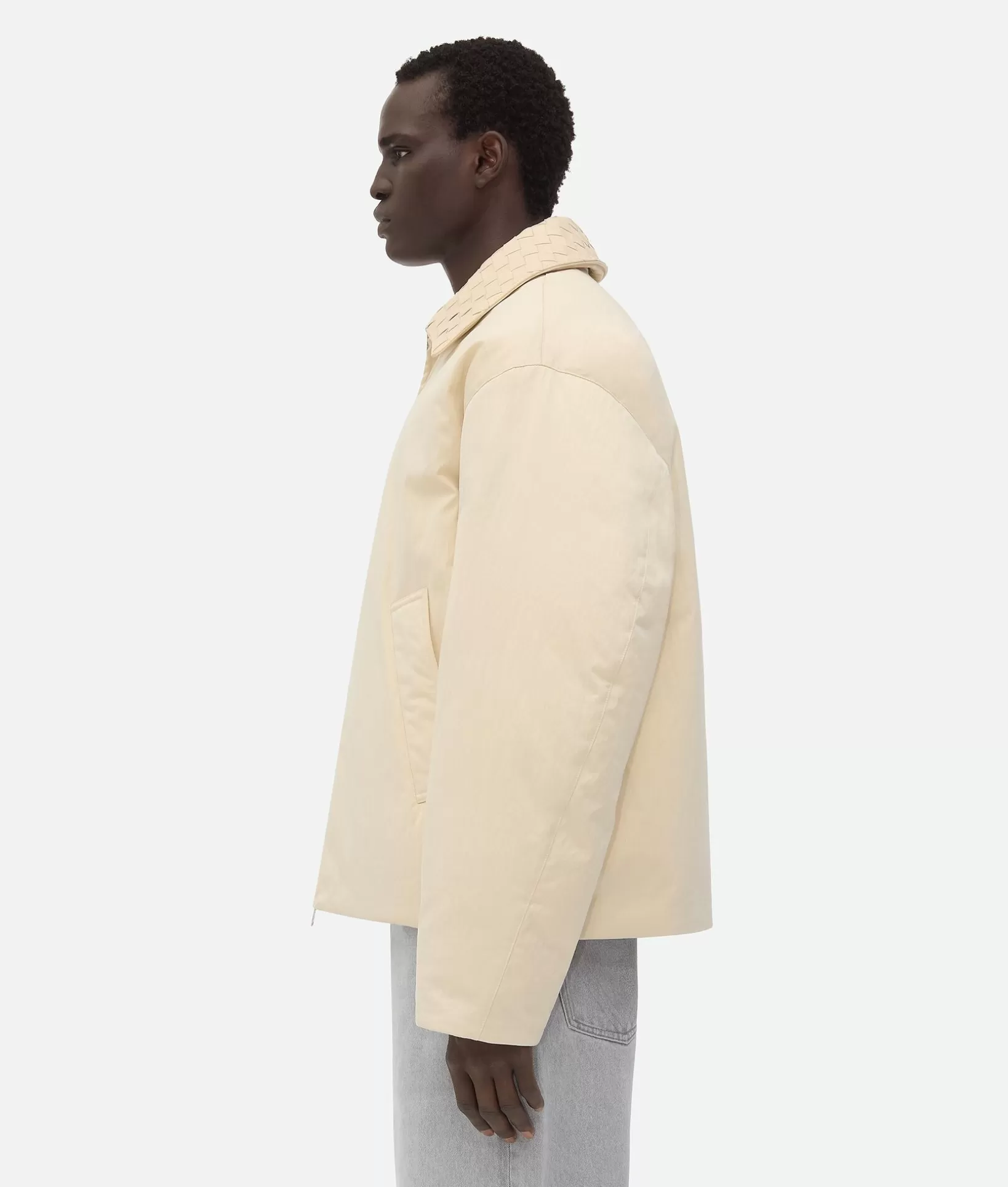 Jackets>Bottega Veneta Cotton Twill Puffer Jacket Sea salt