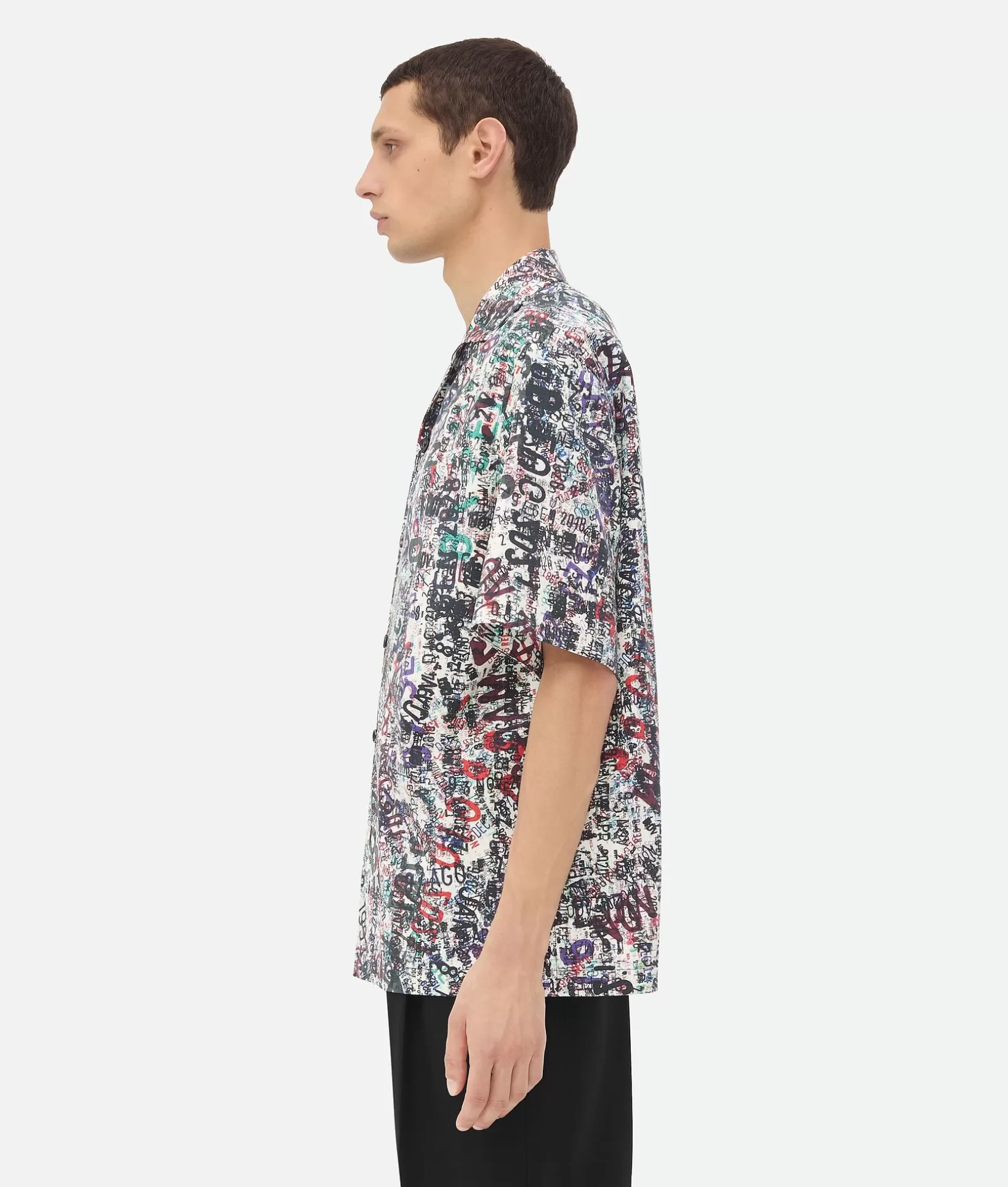 Shirts>Bottega Veneta Cotton Wool Memory Print Shirt Chalk/multicolour