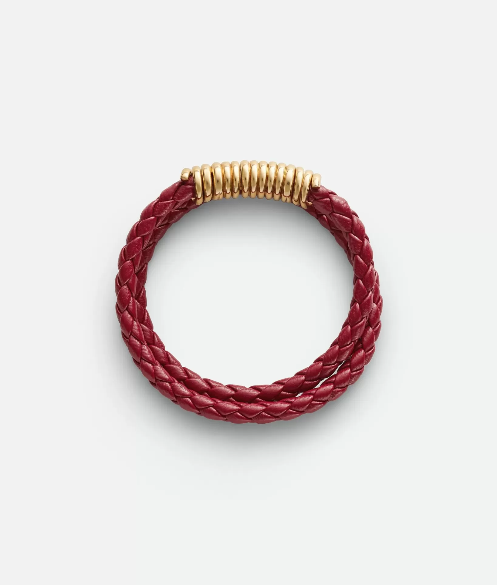 Bracelets>Bottega Veneta Curl Leather Bracelet Dark red