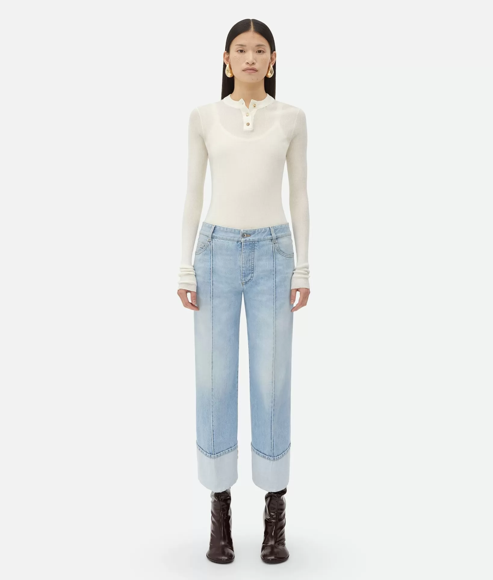 Denim>Bottega Veneta Curved Shape ed Denim Light bleach