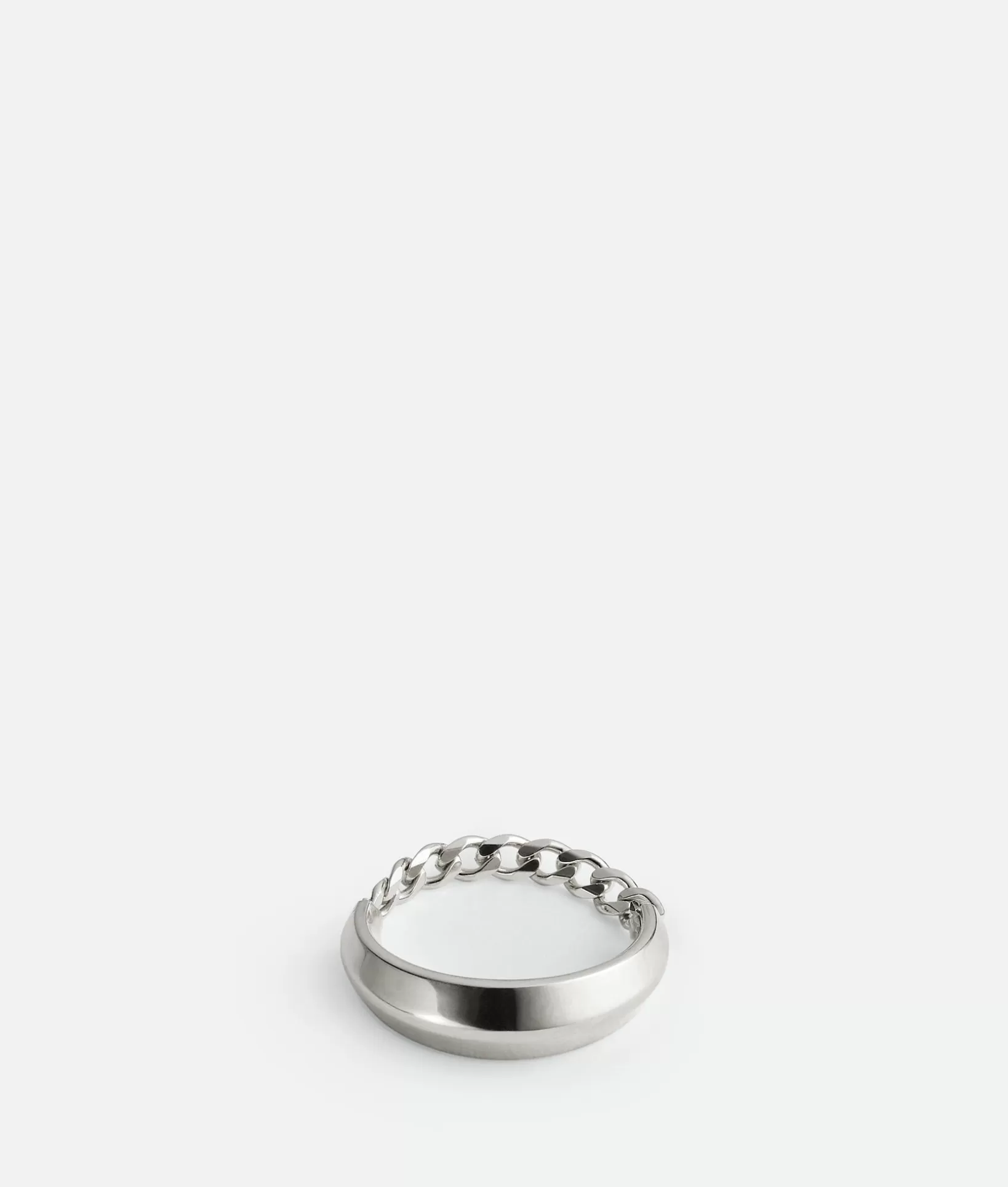 Rings>Bottega Veneta Detail Chain Ring Silver