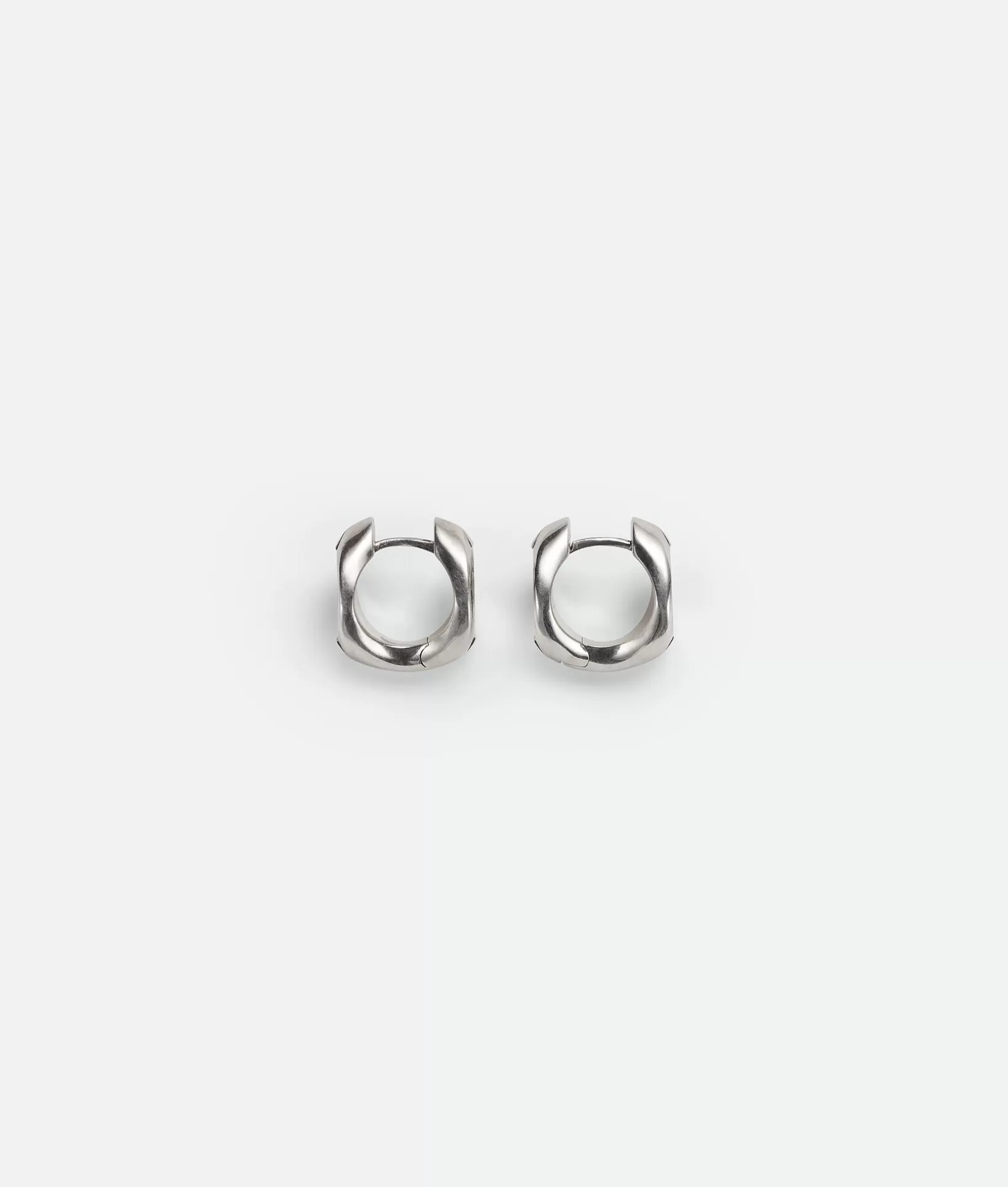 Earrings>Bottega Veneta Detail Hoop Earrings Silver