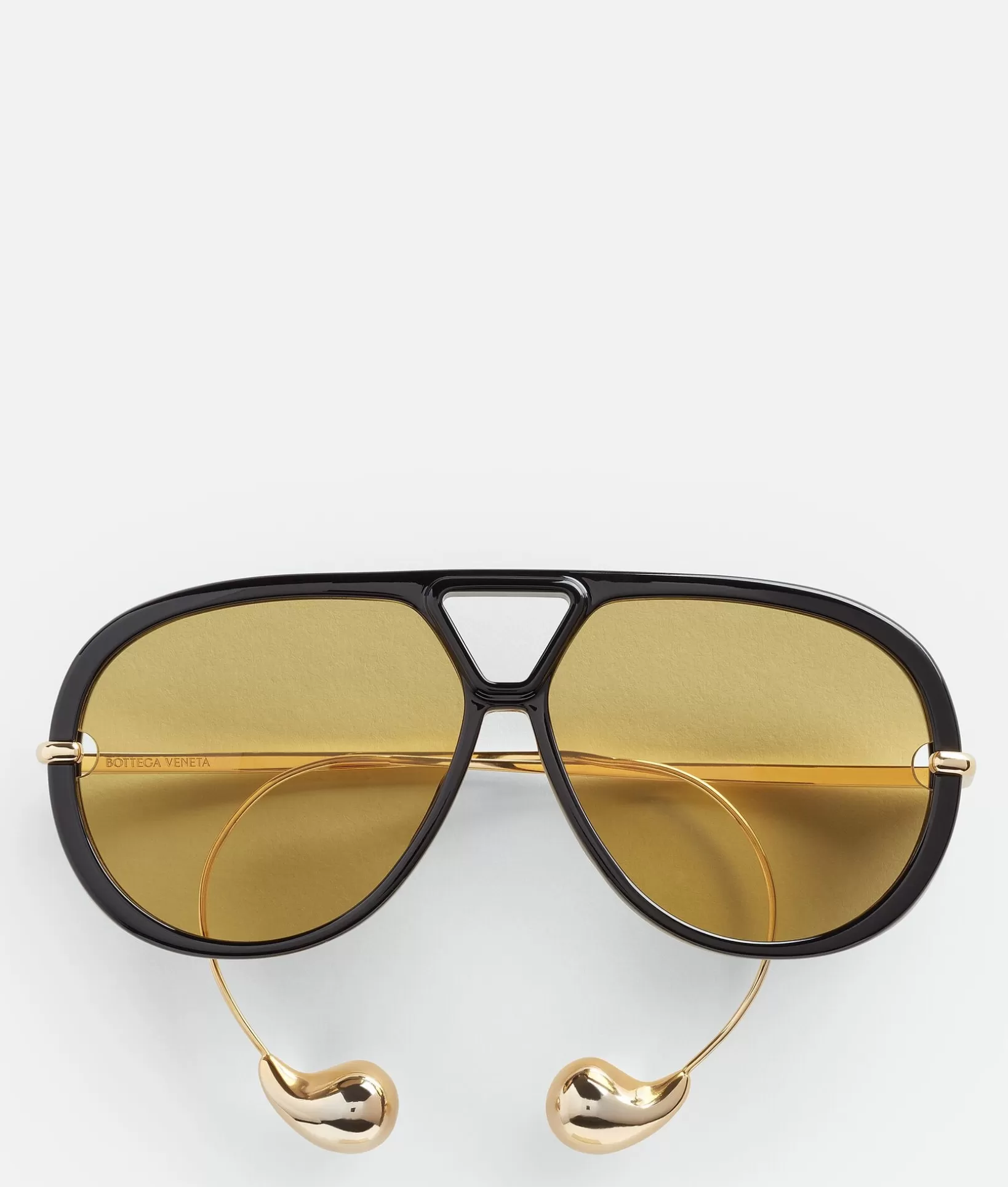 Sunglasses | Sunglasses>Bottega Veneta Drop Aviator Sunglasses Black/yellow