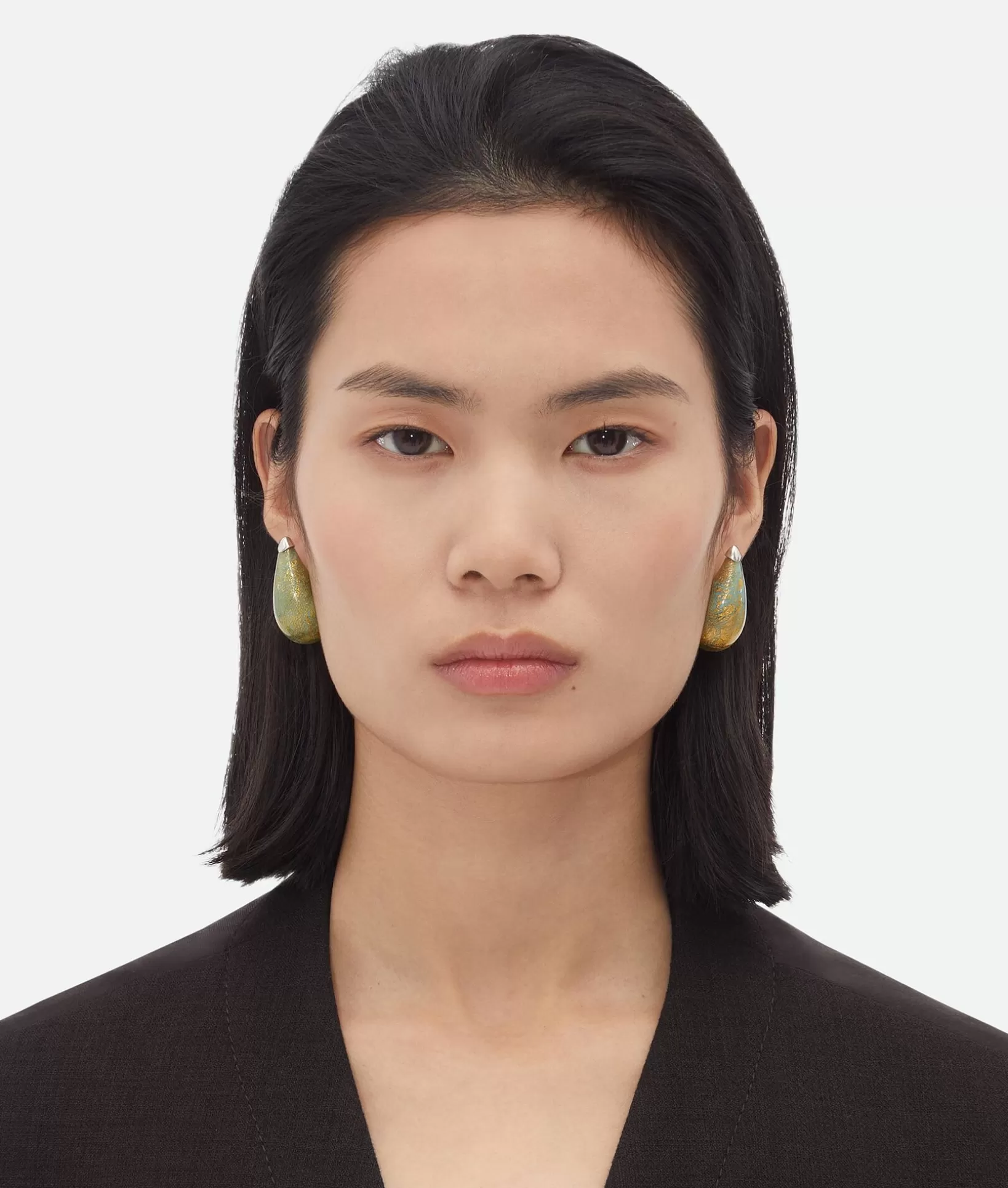 Earrings>Bottega Veneta Drop Glass Earrings Mint/gold