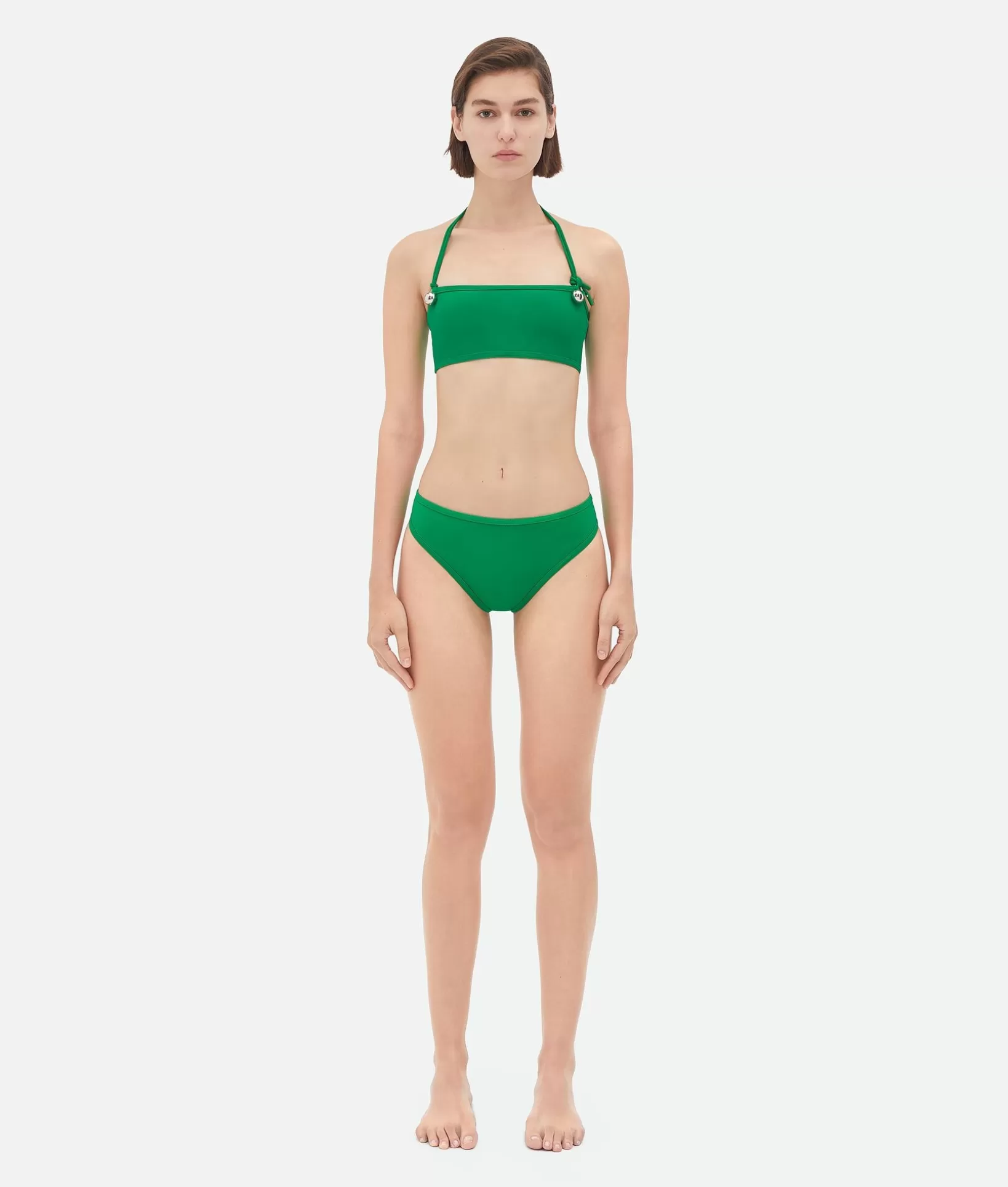 Swimwear>Bottega Veneta Drop Stretch Nylon Bikini Parakeet