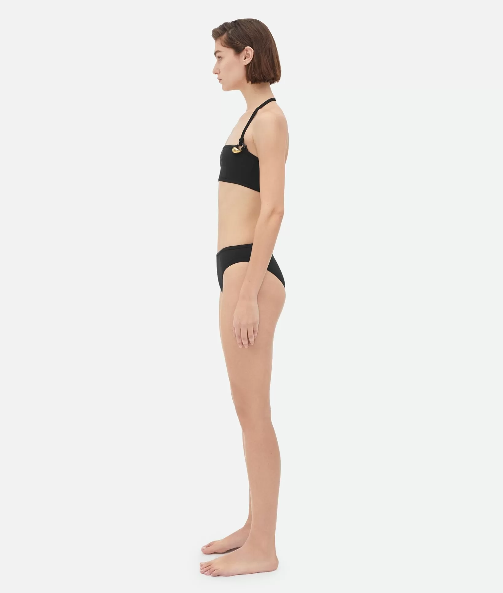 Swimwear>Bottega Veneta Drop Stretch Nylon Bikini Black