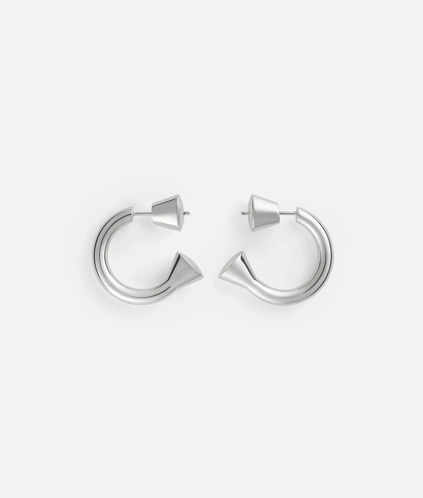 Earrings>Bottega Veneta Ellipse Hoop Earrings Silver