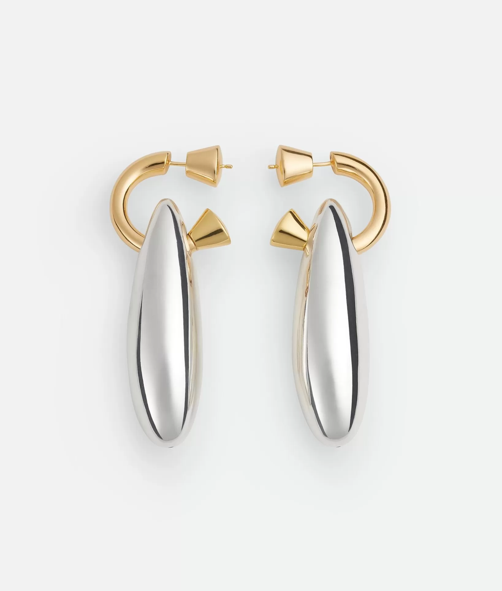 Earrings>Bottega Veneta Ellipse Large Earrings Silver/yellow gold