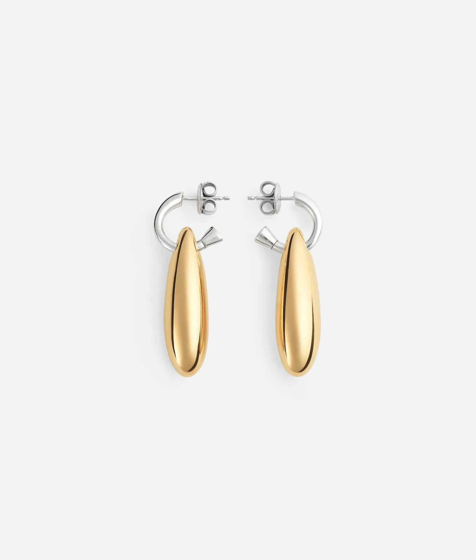 Earrings>Bottega Veneta Ellipse Small Earrings Silver/yellow gold