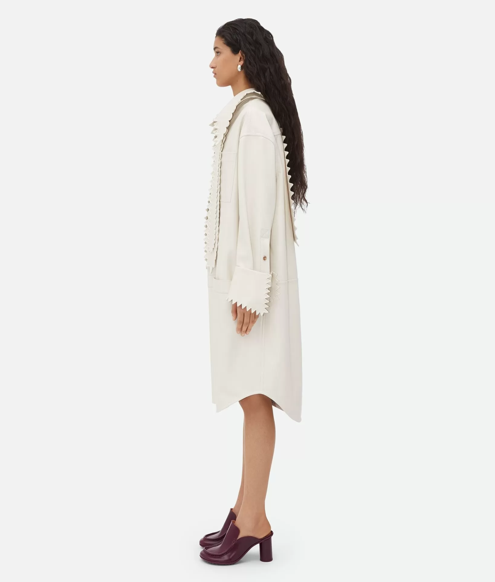 Leather | Dresses>Bottega Veneta English Embroidery Leather Dress White