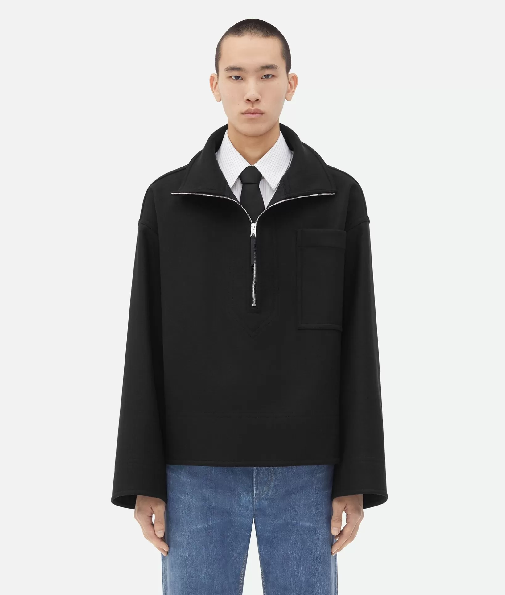 Jackets>Bottega Veneta Felted Wool Blouson Black