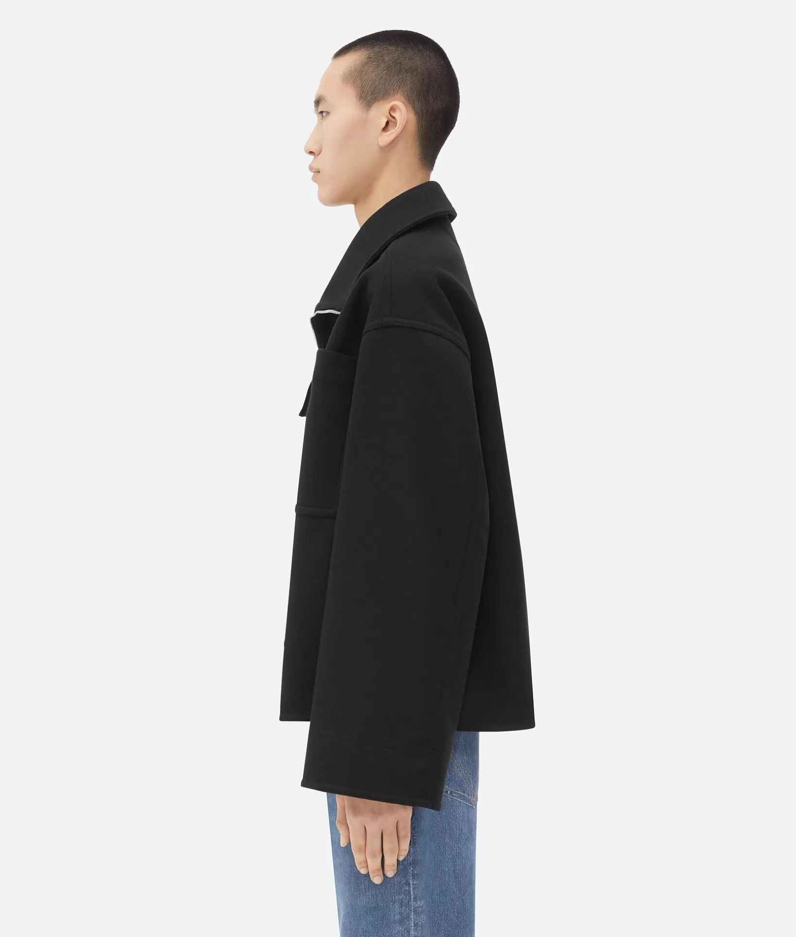 Jackets>Bottega Veneta Felted Wool Blouson Black