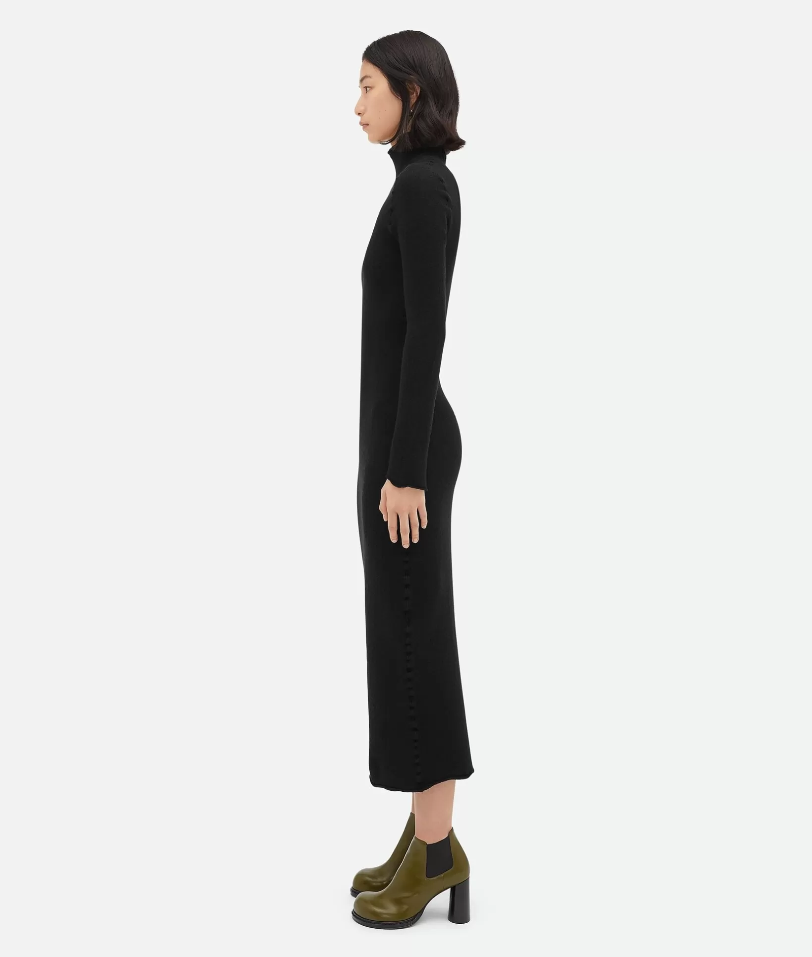 Dresses>Bottega Veneta Felted Wool Dress Black