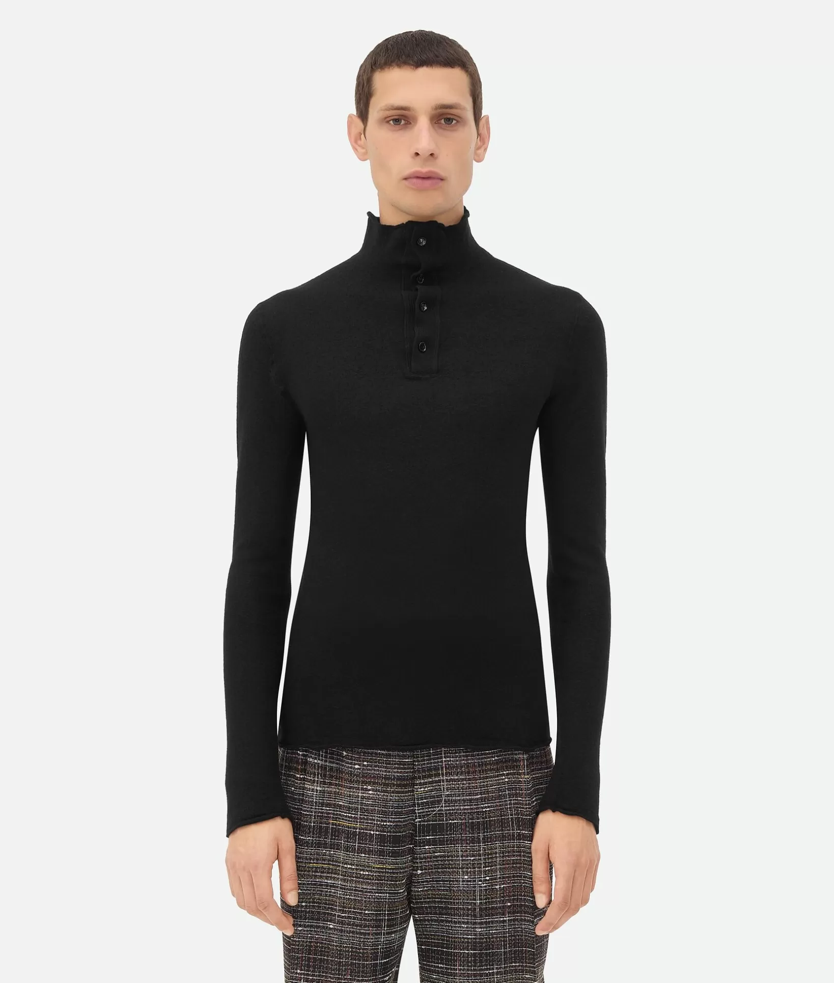 Knitwear>Bottega Veneta Felted Wool Jumper Black