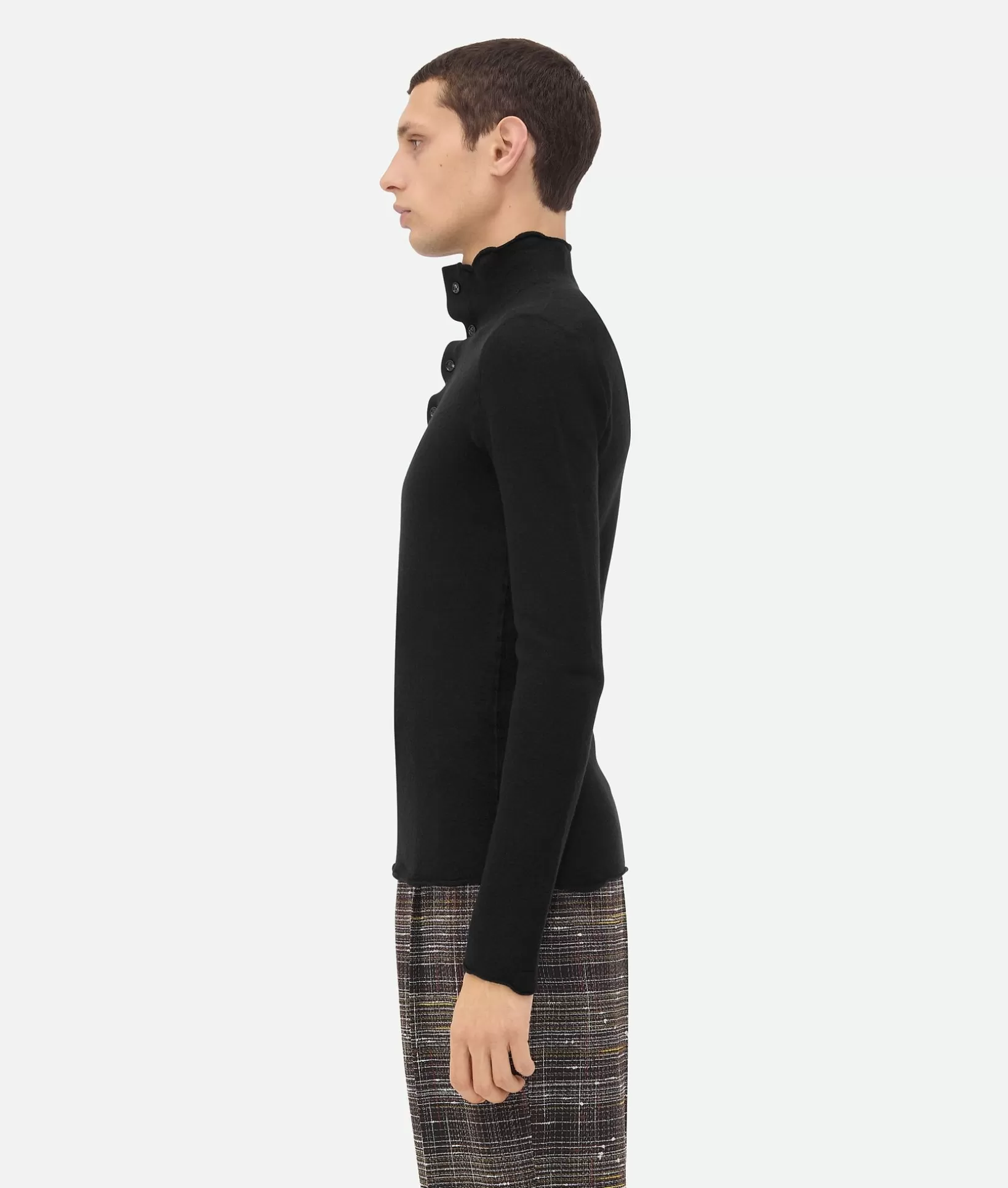 Knitwear>Bottega Veneta Felted Wool Jumper Black