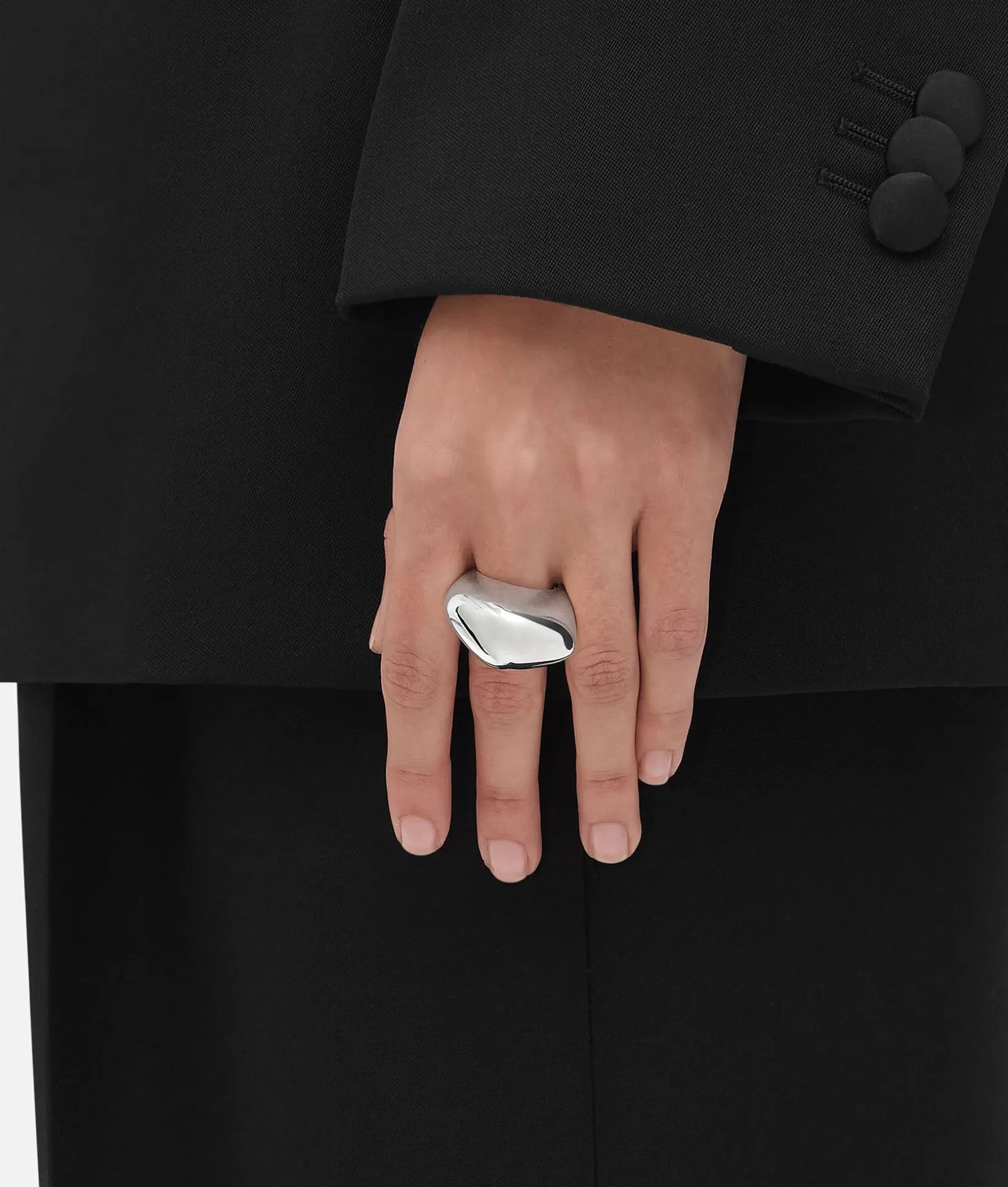 Rings>Bottega Veneta Fin Ring Silver