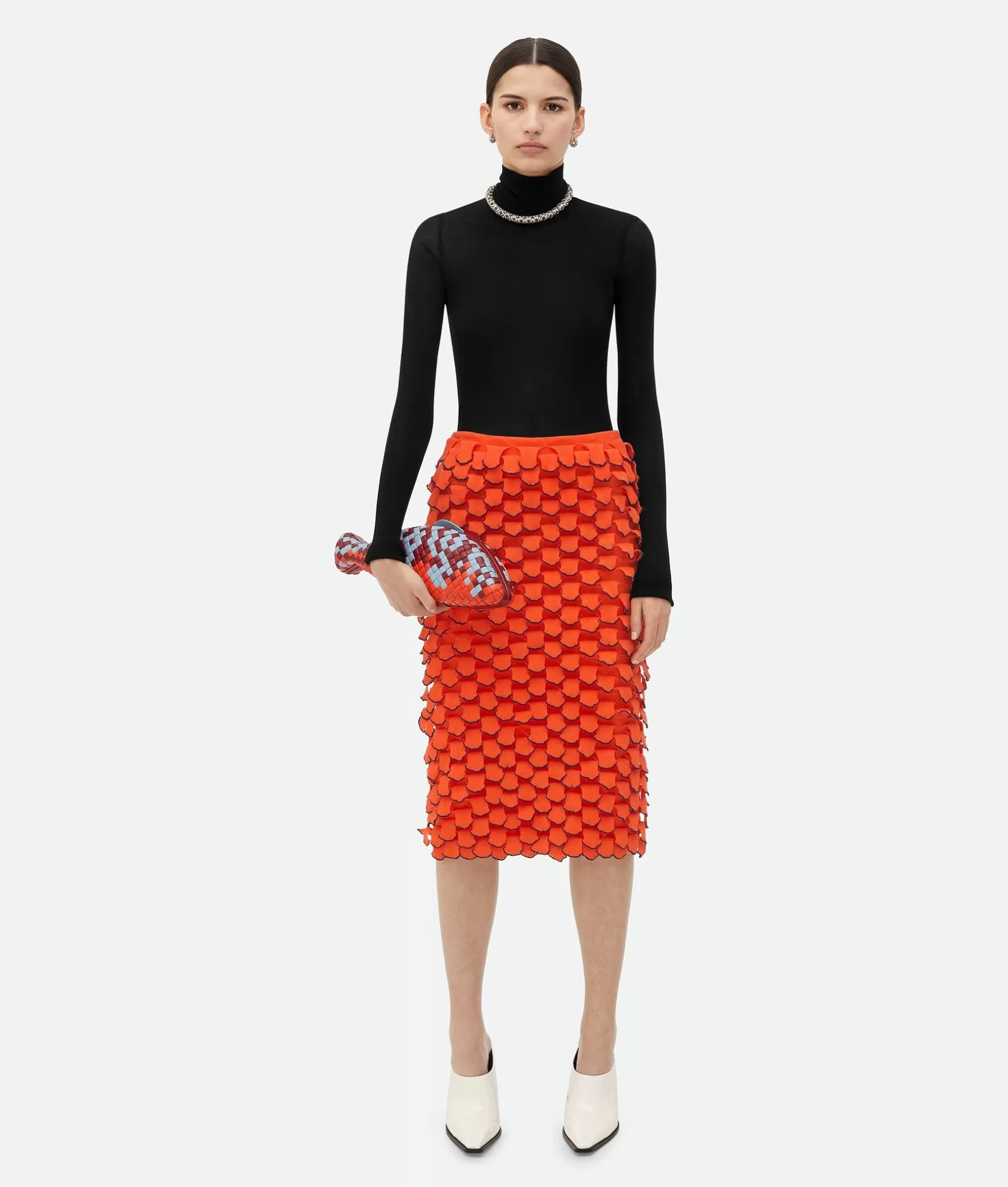 Clutch>Bottega Veneta Fish Clutch Dark red/ice/orange