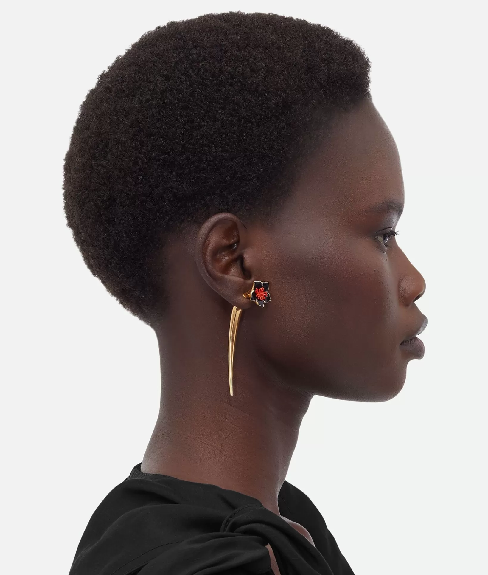 Earrings>Bottega Veneta Flower Earrings Black