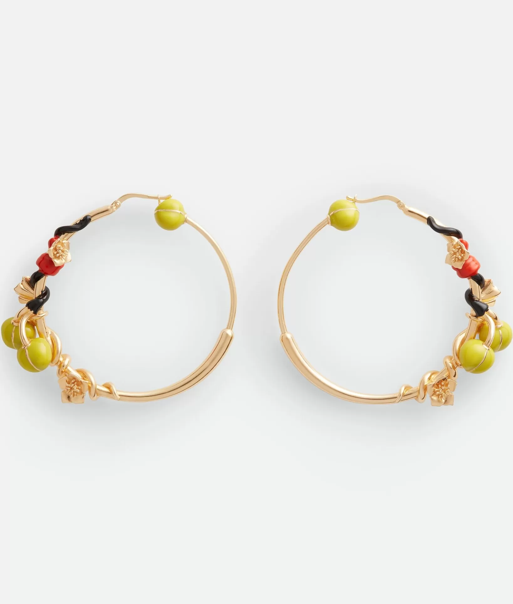 Earrings>Bottega Veneta Flower Hoop Earrings Black/lighthouse