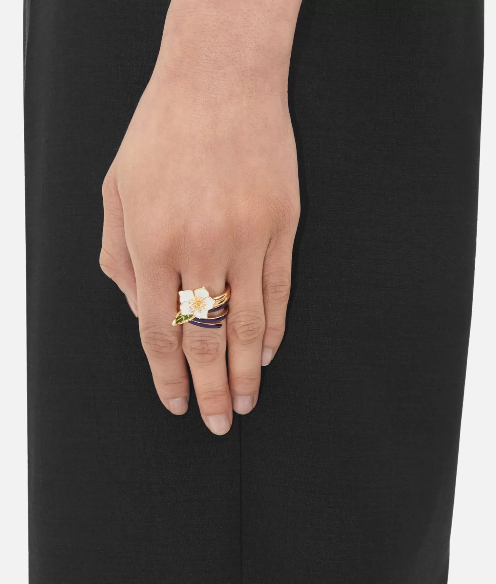 Rings>Bottega Veneta Flower Ring Wave/avocado