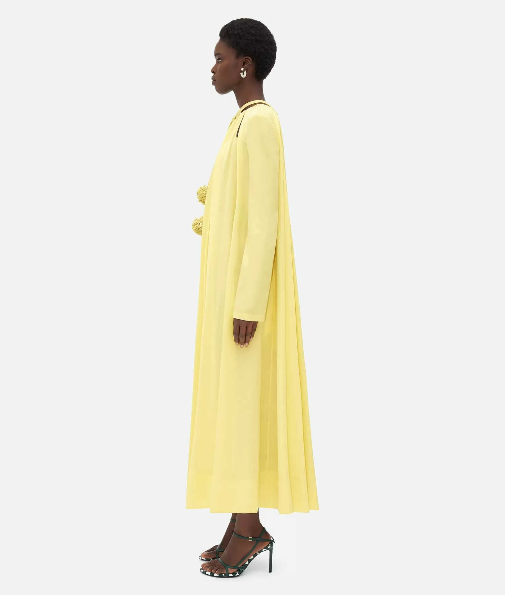 Dresses>Bottega Veneta Fluid Viscose Twill Long Dress Pineapple