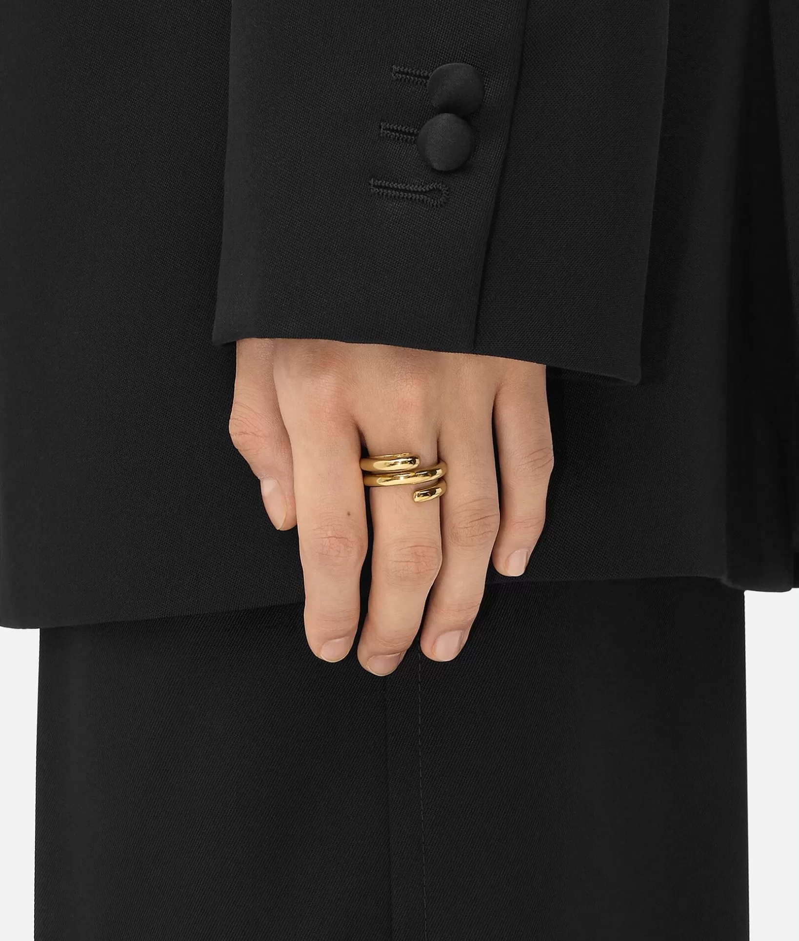 Rings>Bottega Veneta Frills Ring Yellow gold