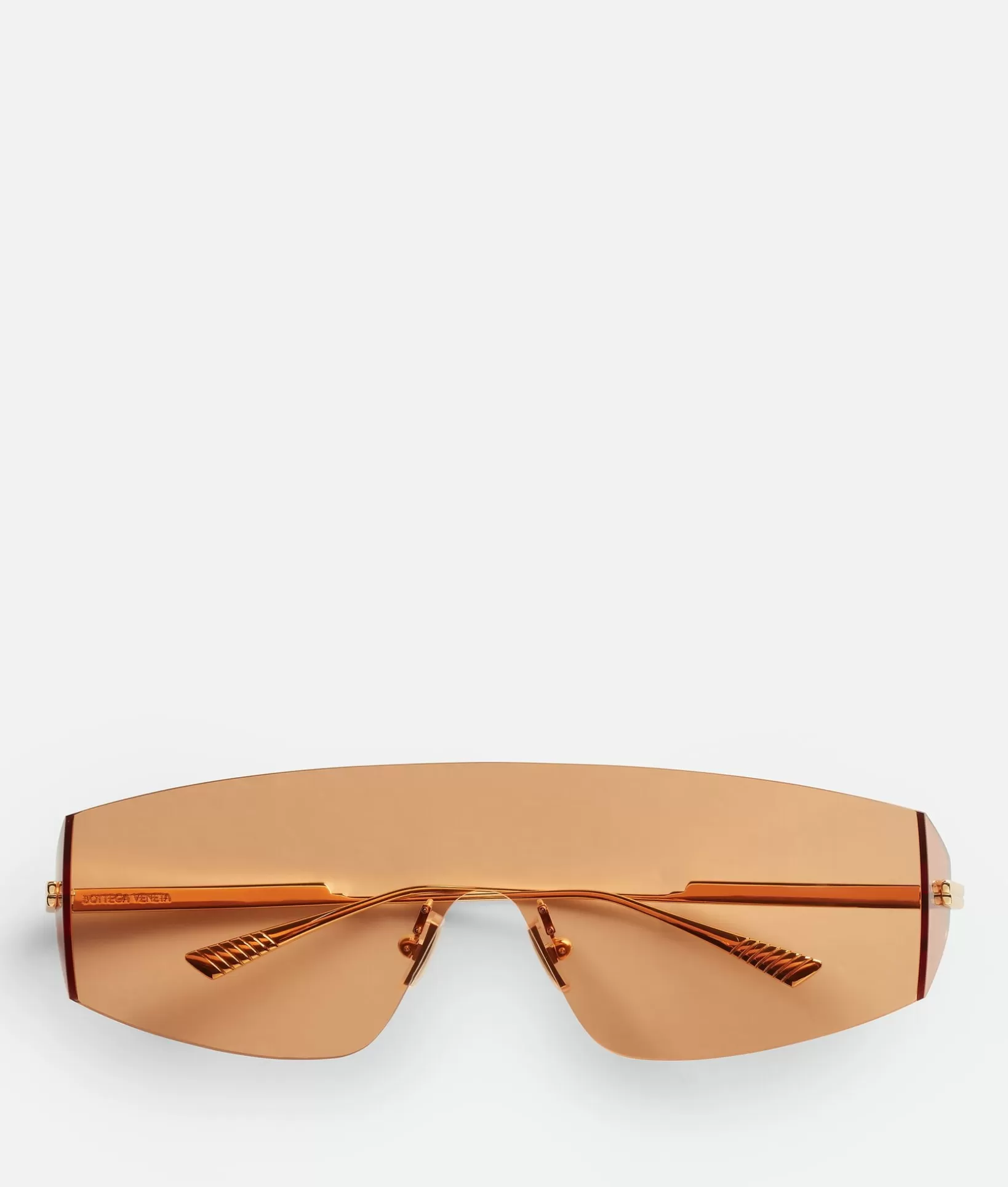 Sunglasses | Sunglasses>Bottega Veneta Futuristic Shield Sunglasses Gold/orange