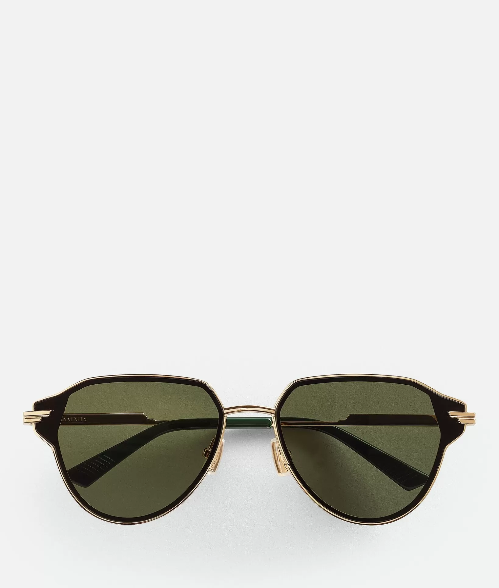 Sunglasses | Sunglasses>Bottega Veneta Glaze Metal Aviator Sunglasses Gold / Green