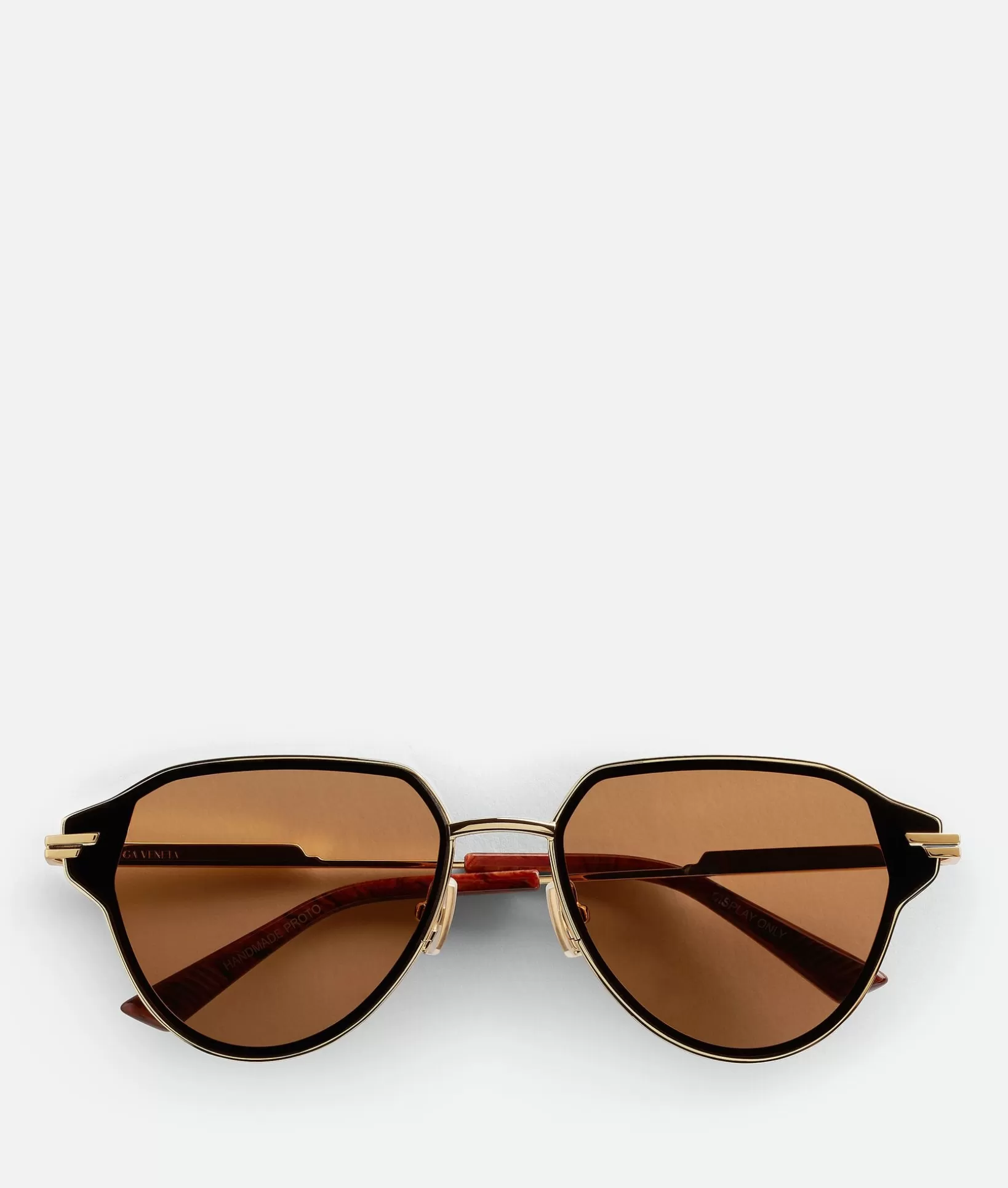 Sunglasses | Sunglasses>Bottega Veneta Glaze Metal Aviator Sunglasses Gold / Brown