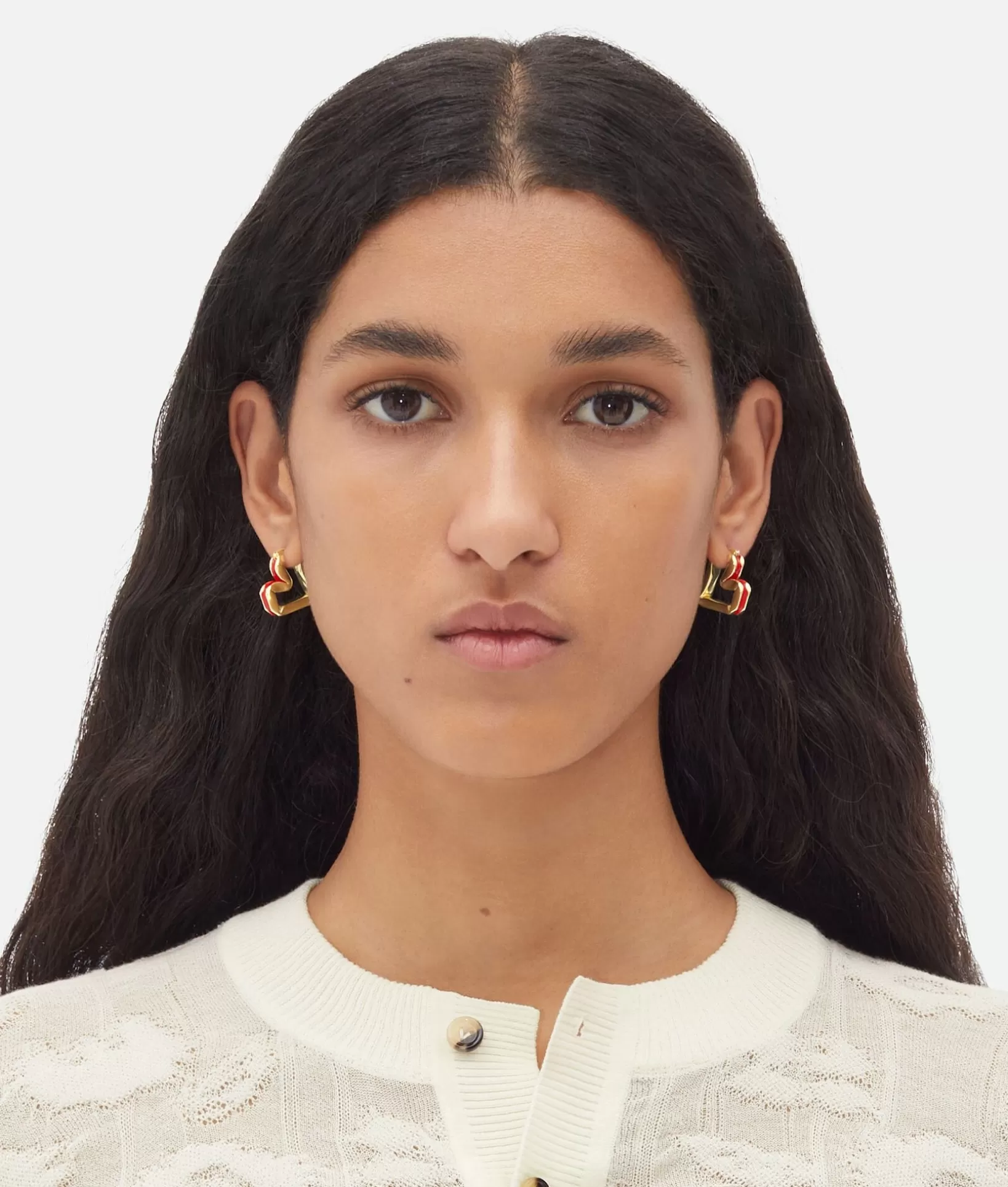 Earrings>Bottega Veneta H Beam Earrings Chili