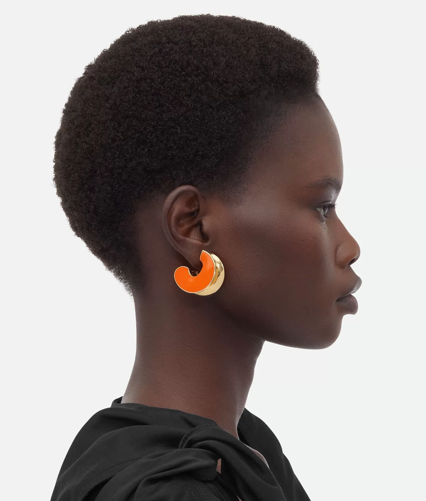 Earrings>Bottega Veneta H Beam Large Earrings Bright orange